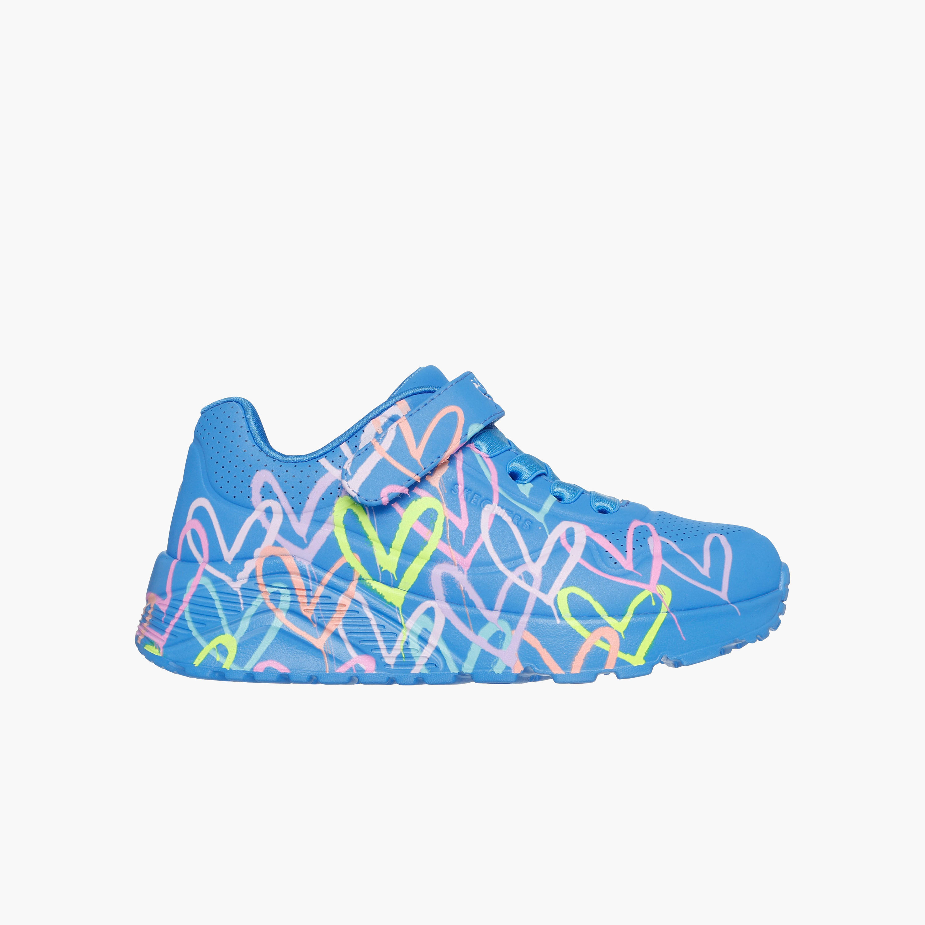 حذاء رياضي بطبعات قلوب بشريط إغلاق لاصق أونو لايت للبنات من سكيتشرز-girls-shoes-sneakers-image-1