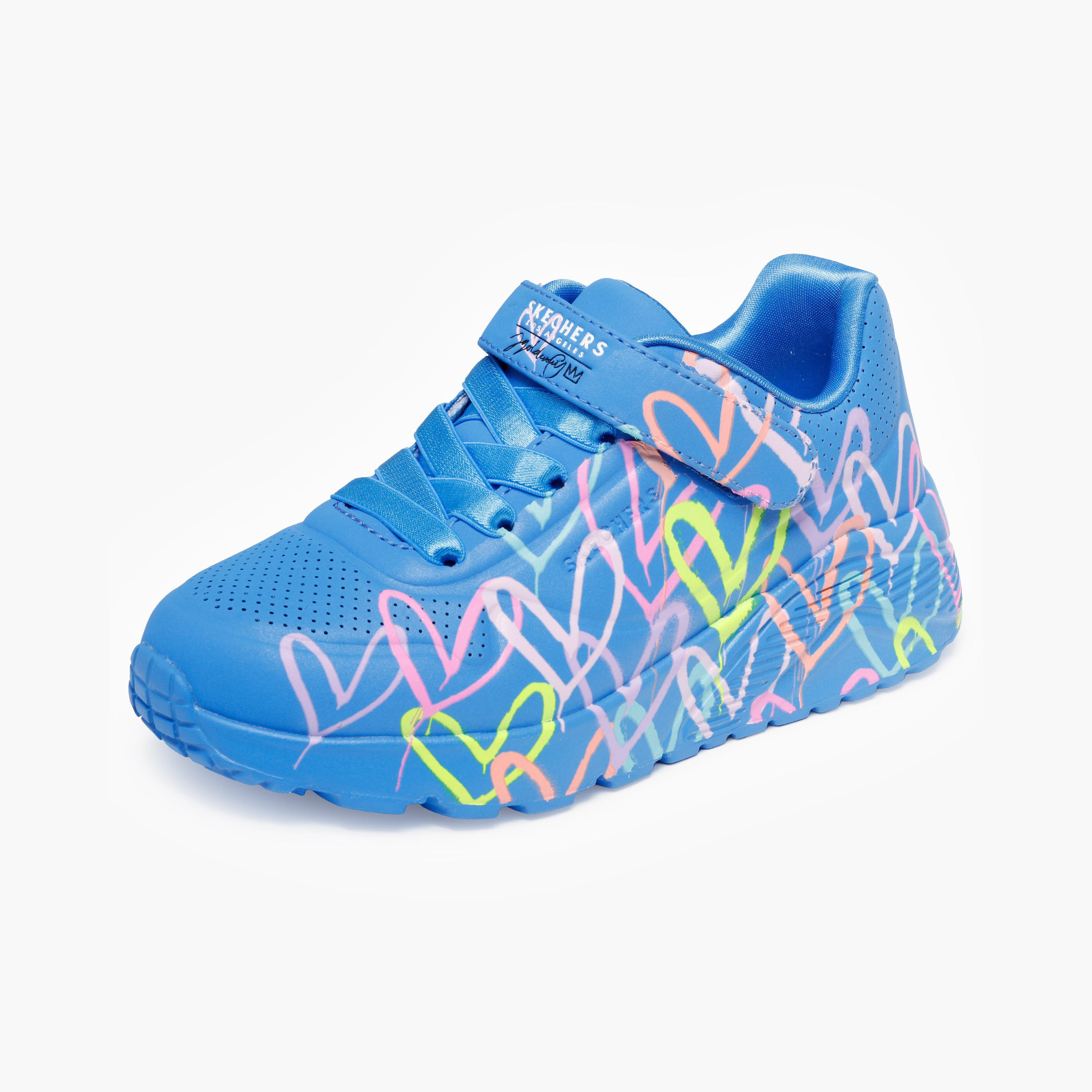 حذاء رياضي بطبعات قلوب بشريط إغلاق لاصق أونو لايت للبنات من سكيتشرز-girls-shoes-sneakers-image-3