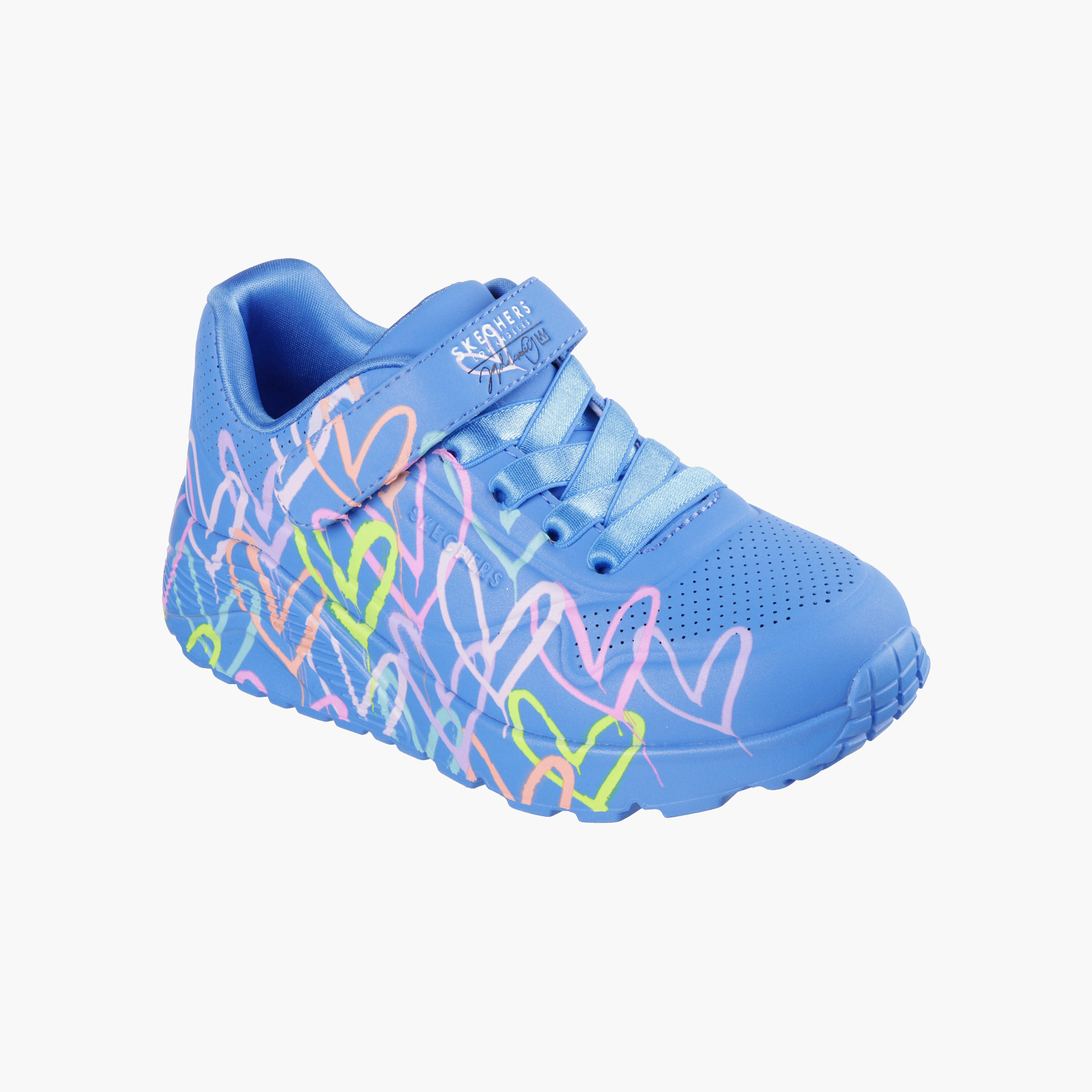 حذاء رياضي بطبعات قلوب بشريط إغلاق لاصق أونو لايت للبنات من سكيتشرز-girls-shoes-sneakers-image-5