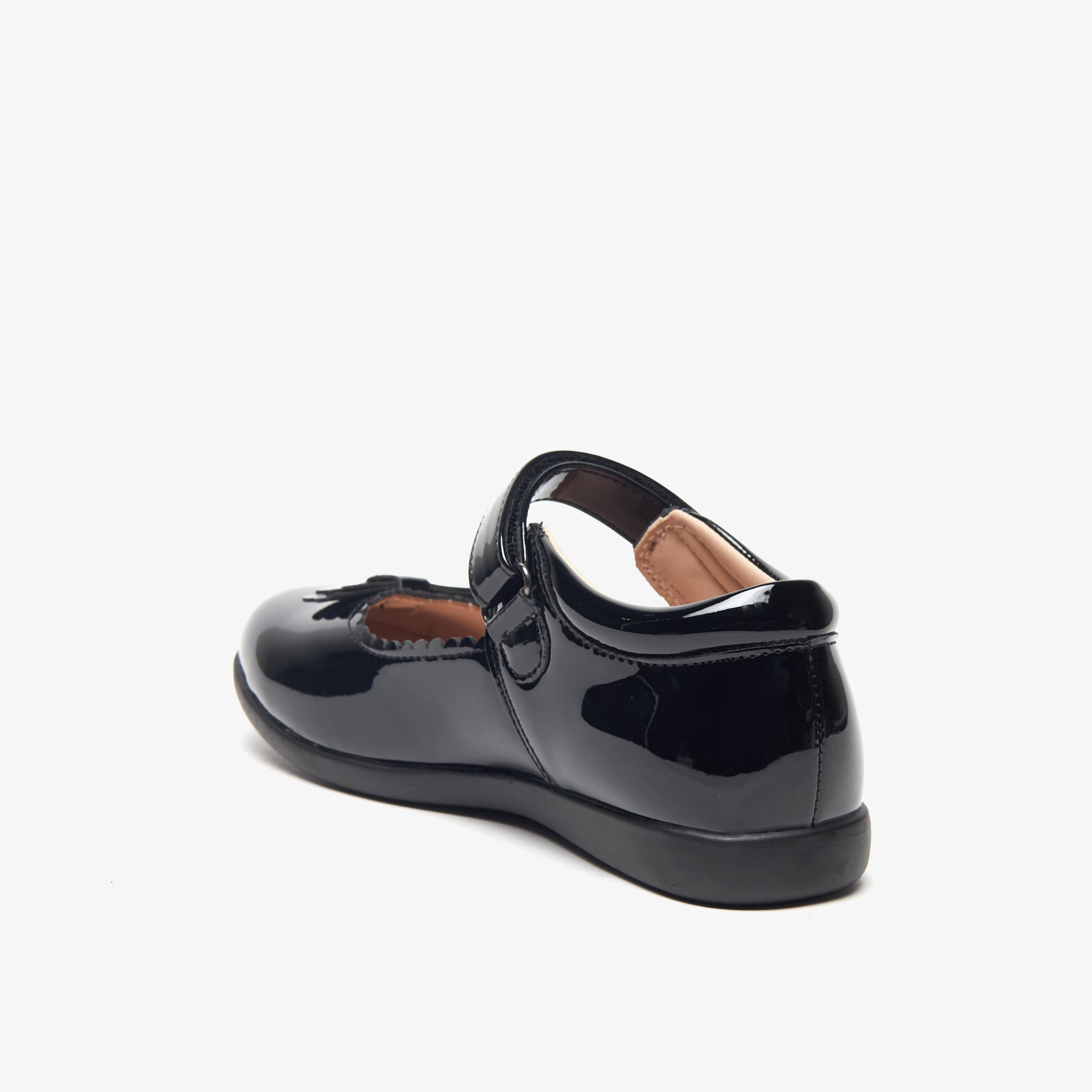Flora Bella Bow Applique Mary Jane School Shoes with Hook and Loop Closure-girls-shoes-maryjanes-image-2