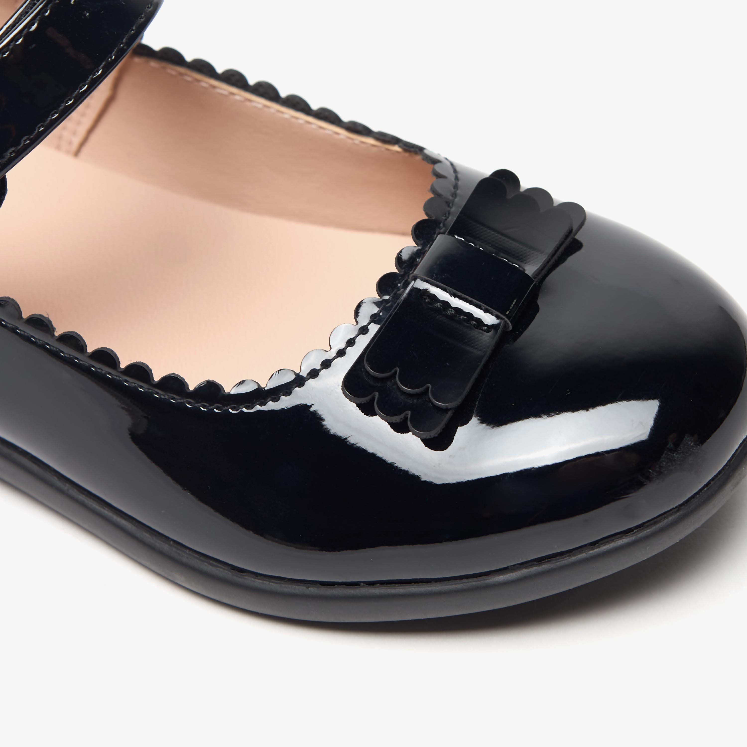 Flora Bella Bow Applique Mary Jane School Shoes with Hook and Loop Closure-girls-shoes-maryjanes-image-5