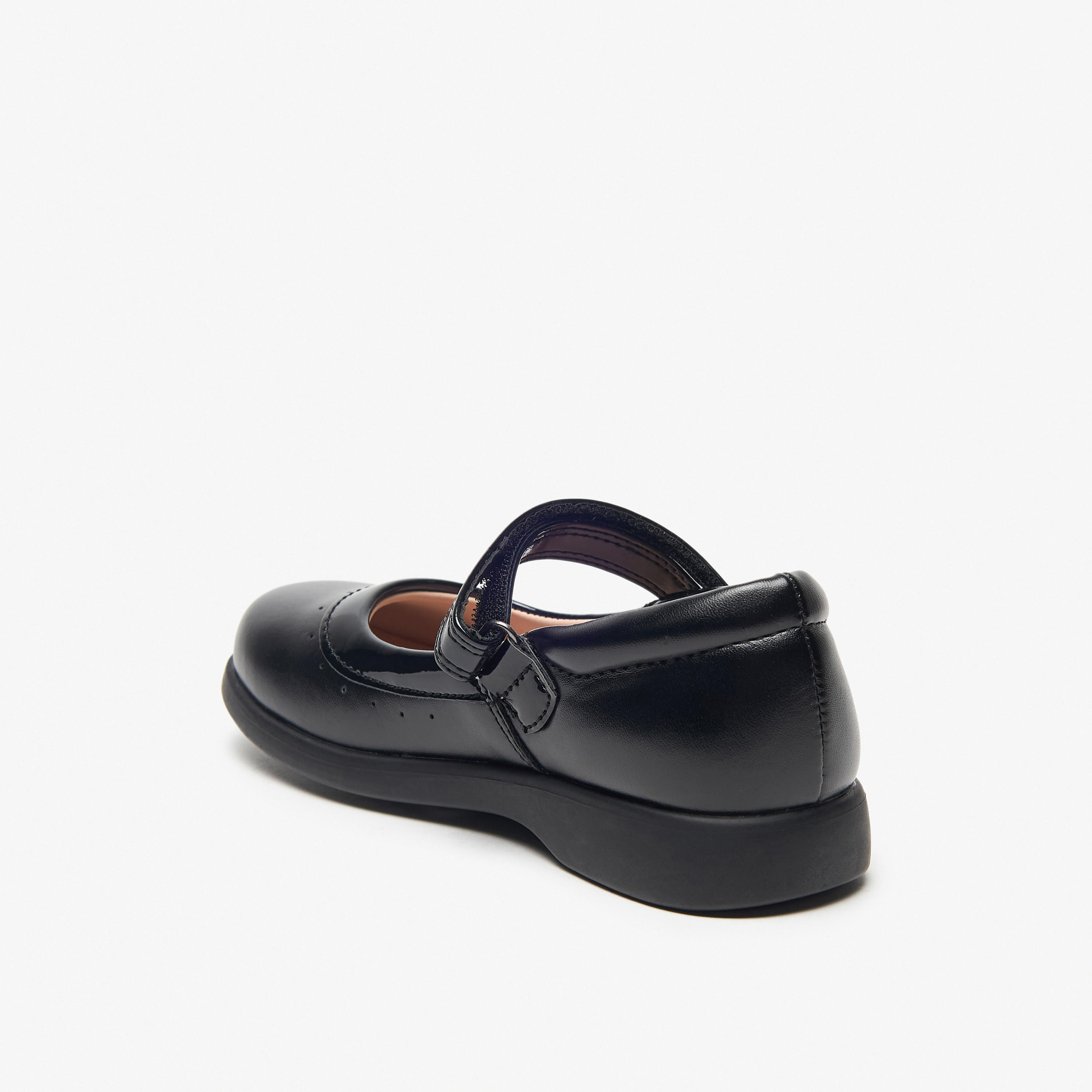 Flora Bella Perforated Mary Jane School Shoes with Hook and Loop Closure-girls-shoes-maryjanes-image-2
