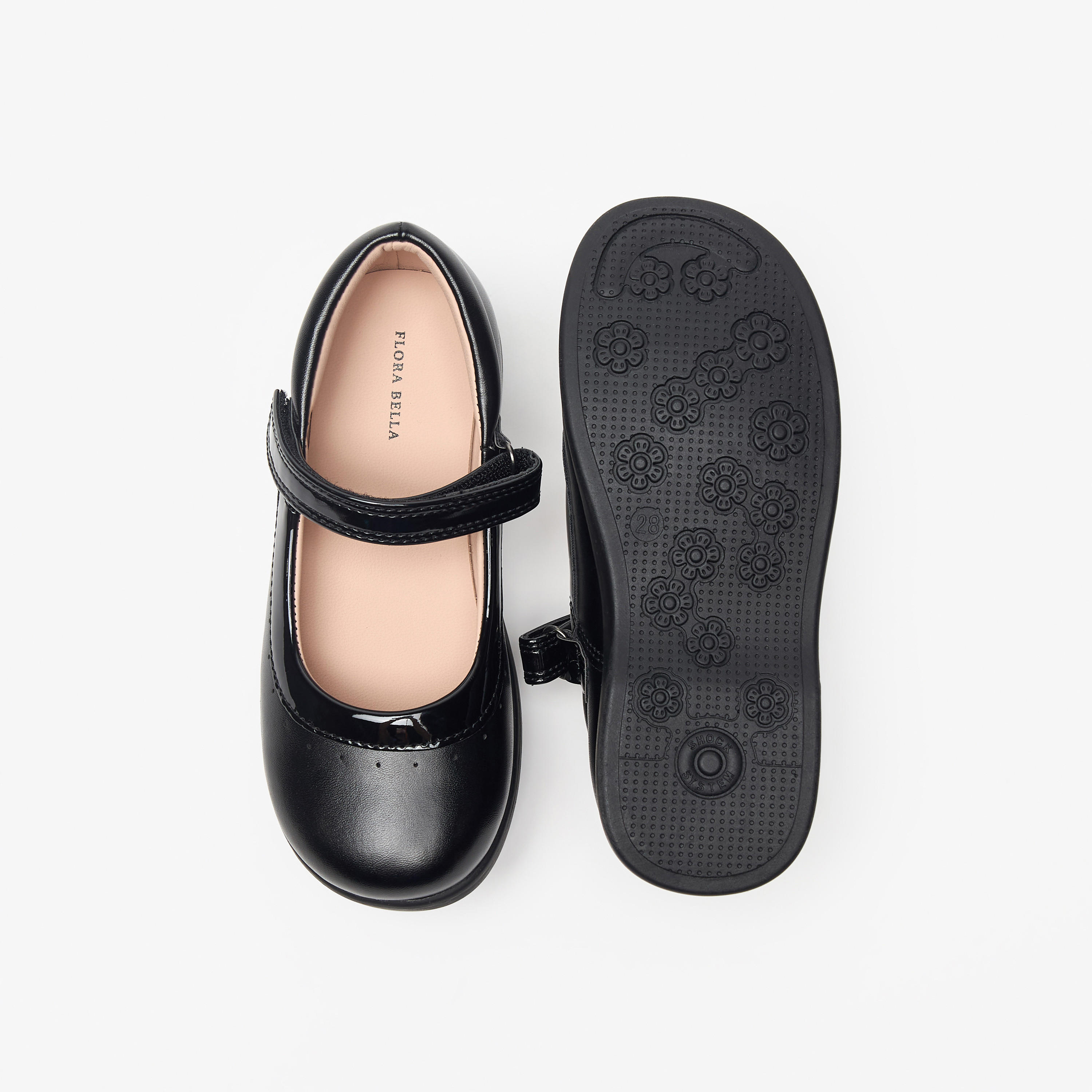 Flora Bella Perforated Mary Jane School Shoes with Hook and Loop Closure-girls-shoes-maryjanes-image-4