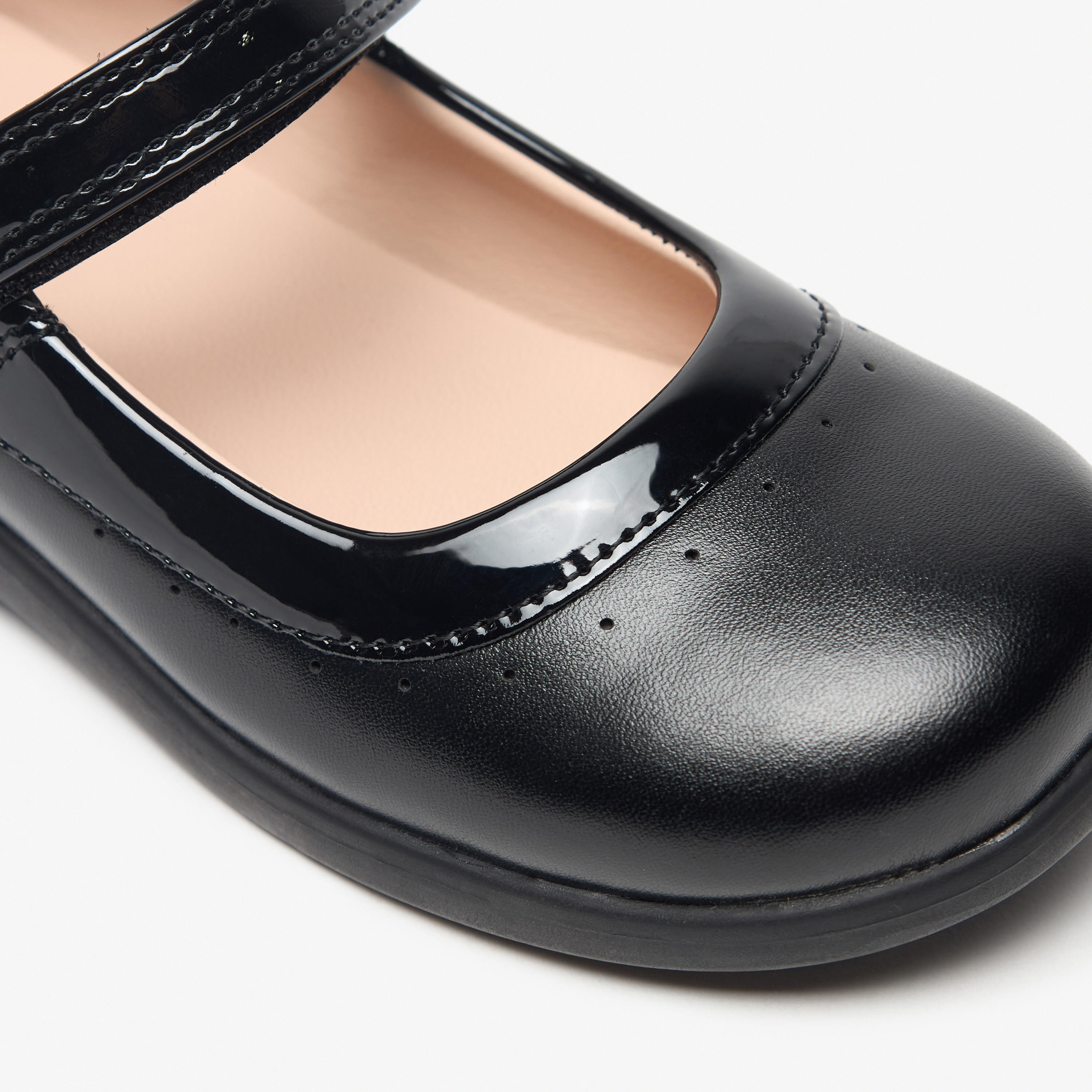 Flora Bella Perforated Mary Jane School Shoes with Hook and Loop Closure-girls-shoes-maryjanes-image-5