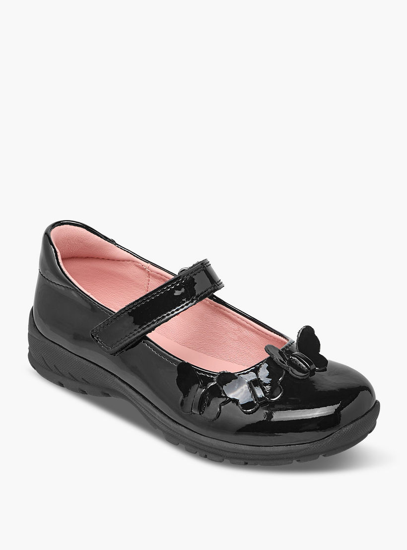 حذاء ماري جين مدرسي بزينة فراشة وشريط إغلاق لاصق من جونيورز-girls-shoes-maryjanes-image-2