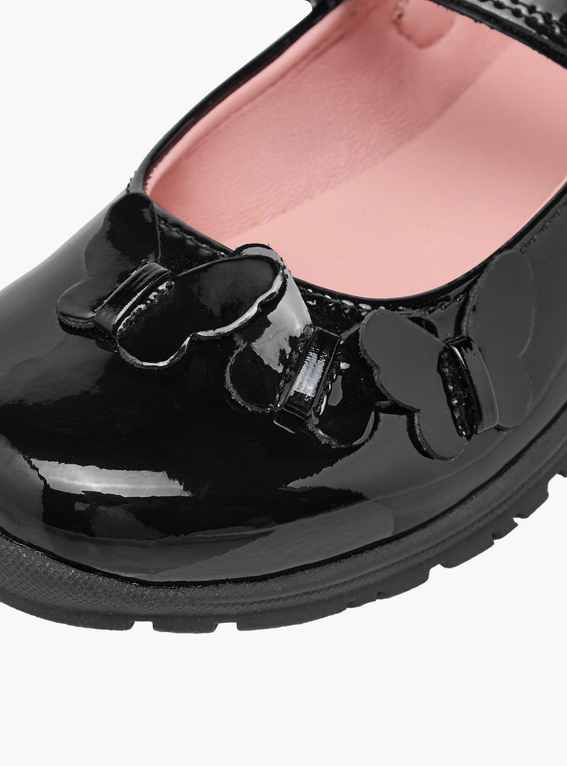 حذاء ماري جين مدرسي بزينة فراشة وشريط إغلاق لاصق من جونيورز-girls-shoes-maryjanes-image-6