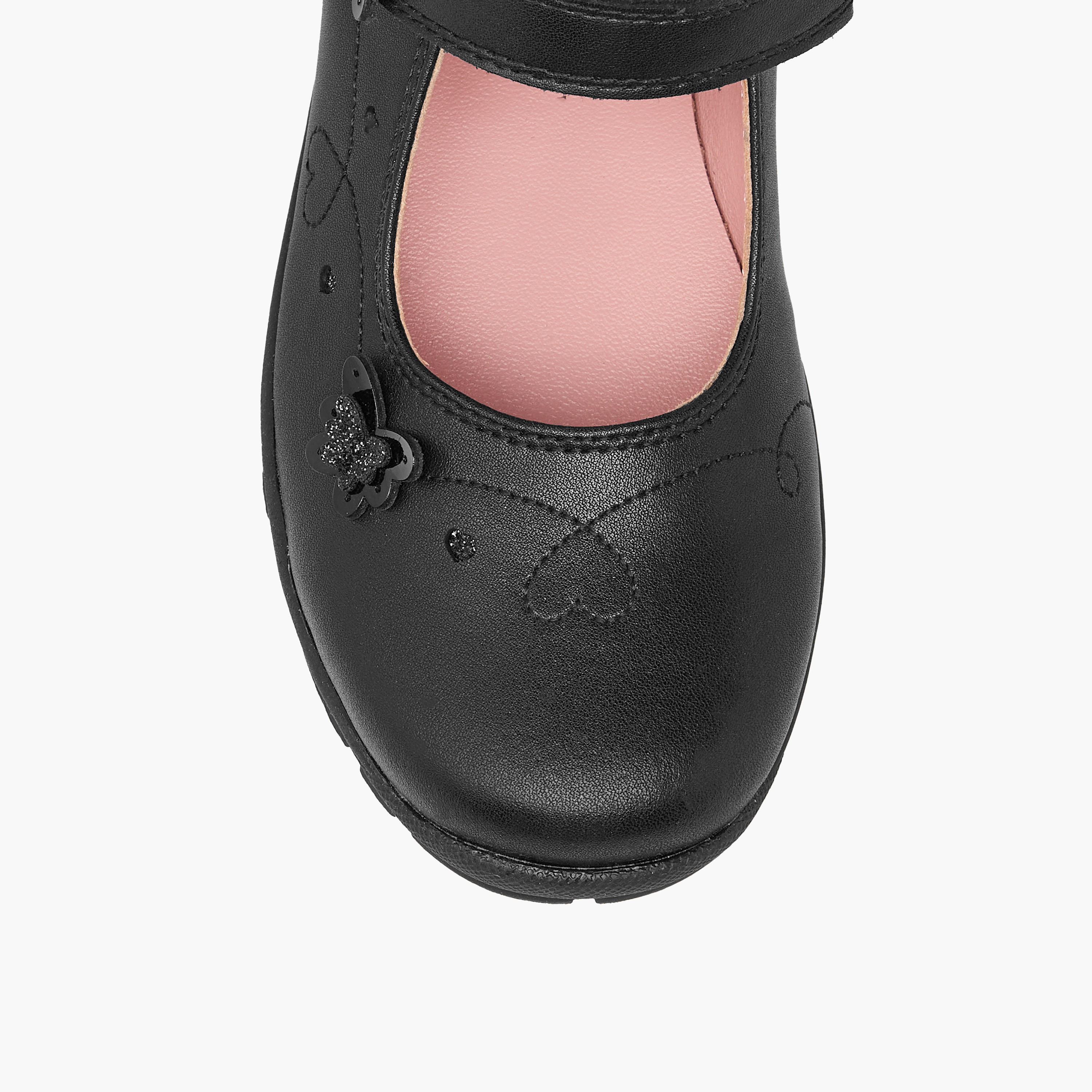 حذاء مدرسي ماري جين بزينة فراشة وشريط إغلاق لاصق من جونيورز-girls-shoes-maryjanes-image-4