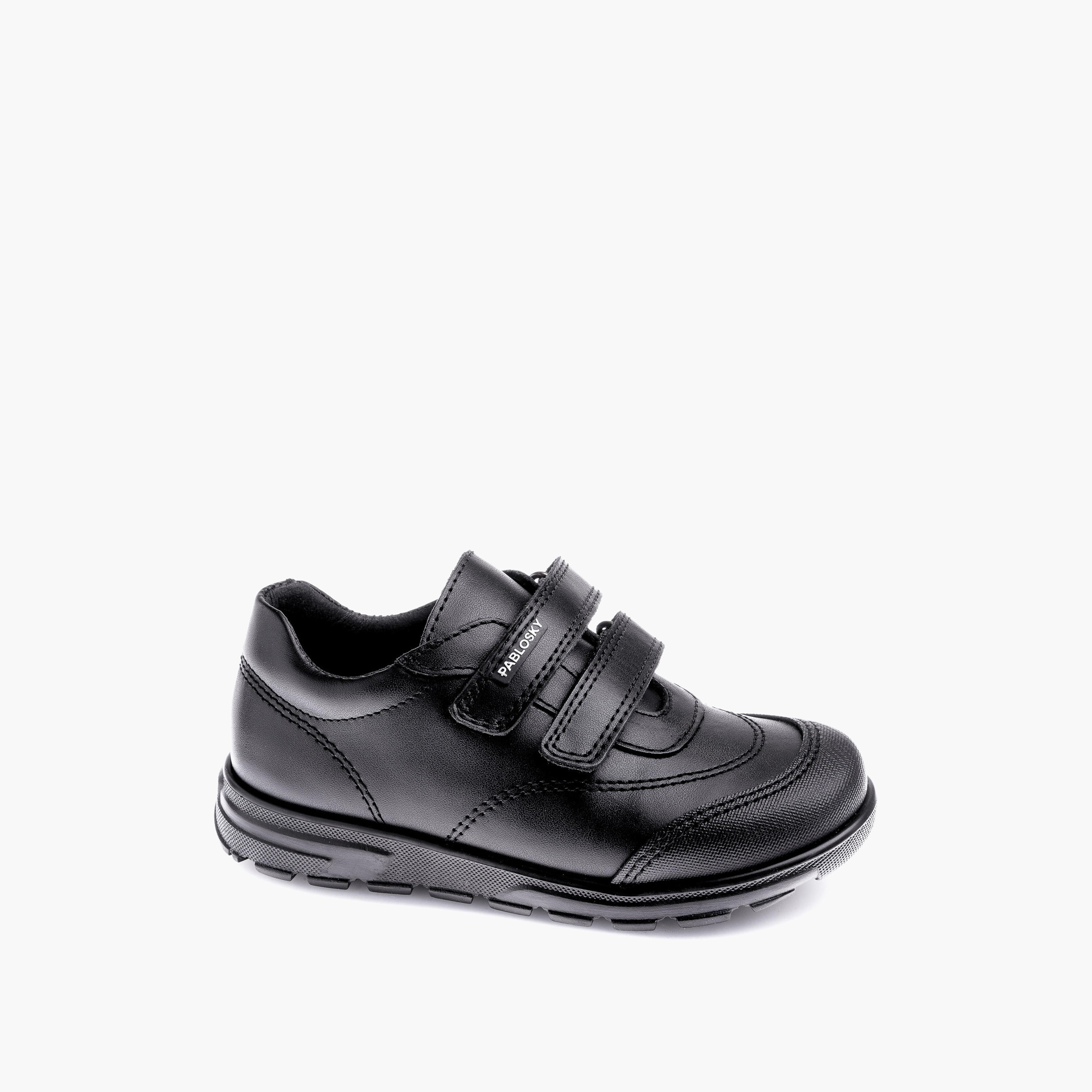 Pablosky Kids' Panelled School Shoes with Hook and Loop Closure - 354710-boys-shoes-schoolshoes-image-1
