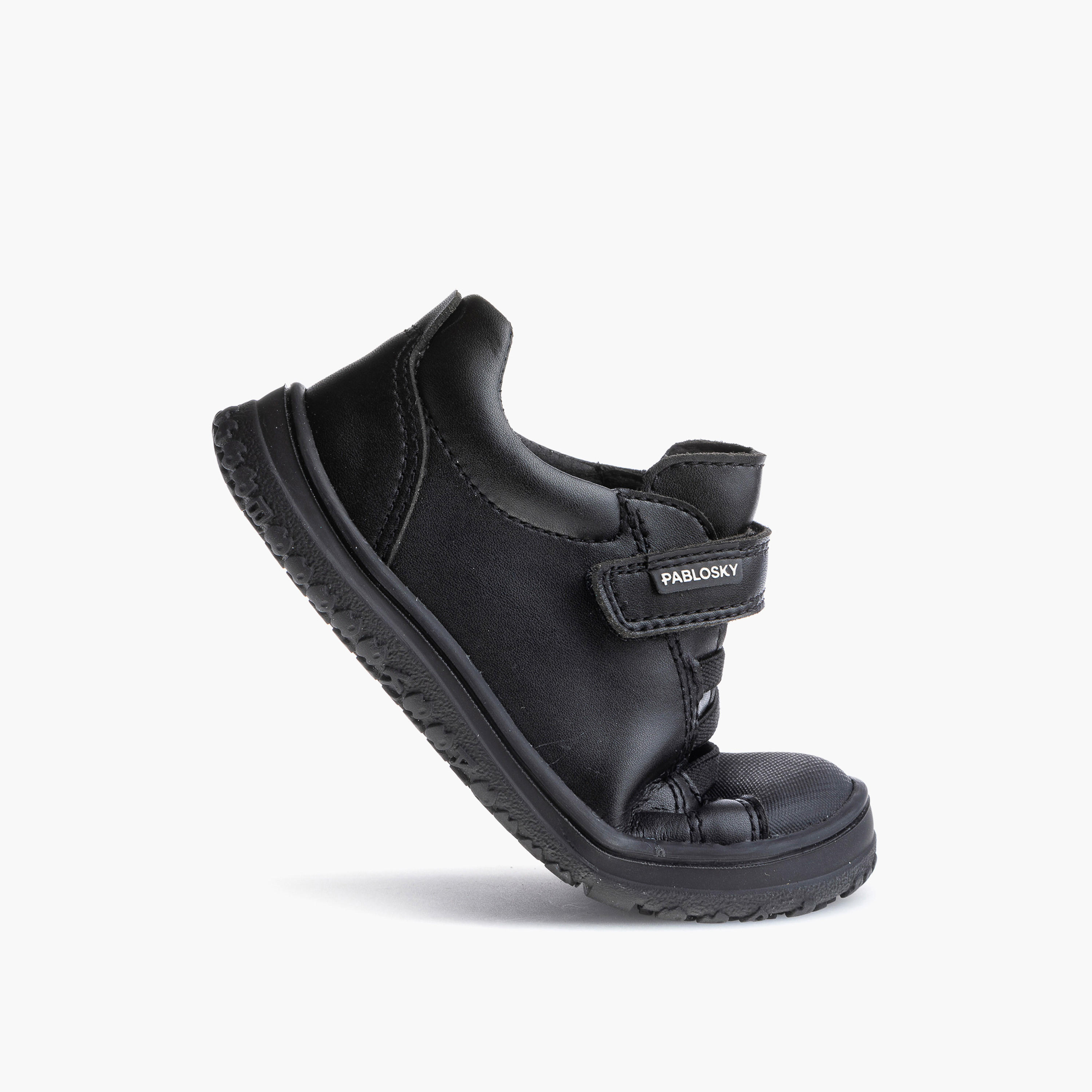 Pablosky Girls' Panelled School Shoes with Hook and Loop Closure - 355815-J-girls-shoes-sports-image-5