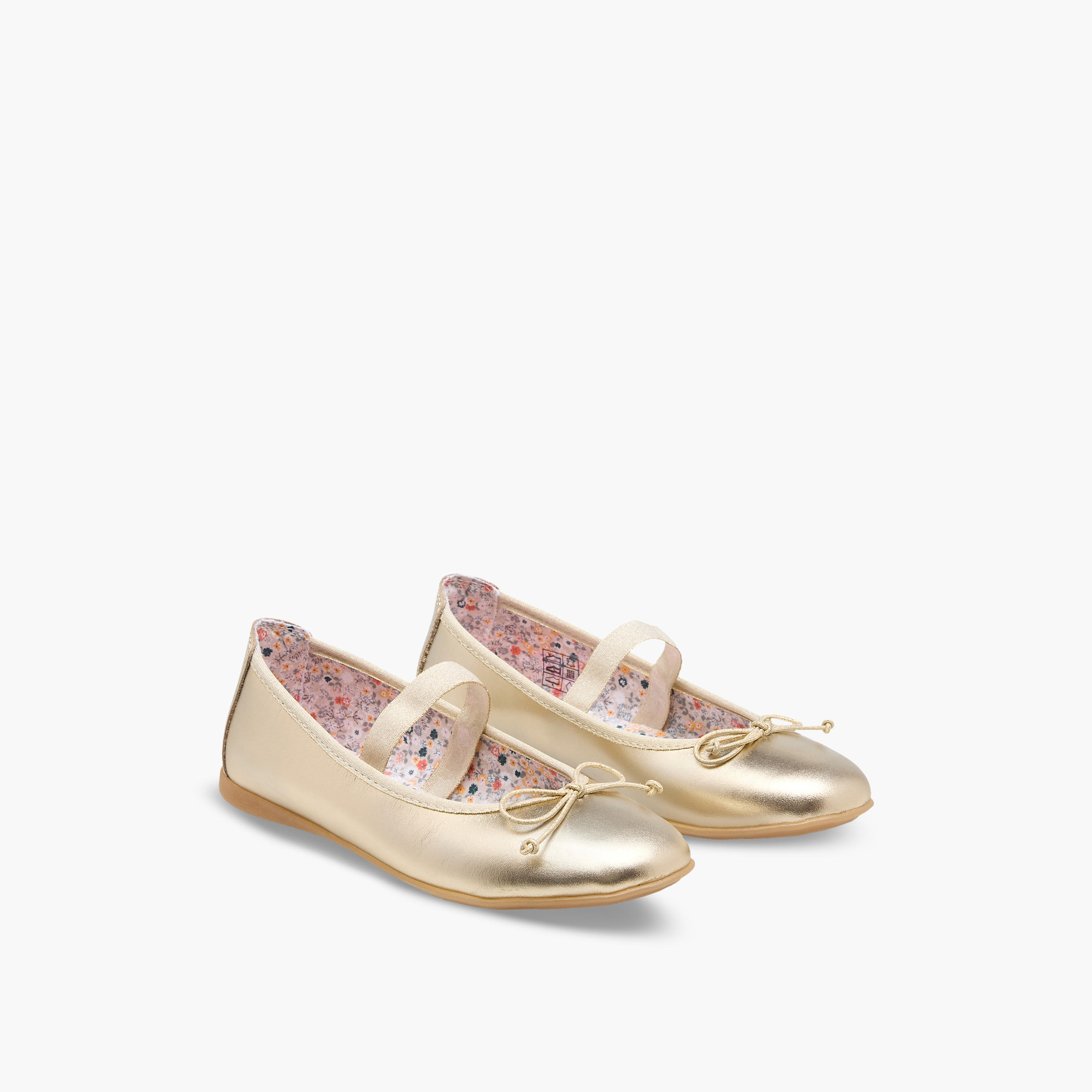 Pablosky Girls Bow Trim Leather Ballerina Shoes-girls-shoes-ballerinas-image-1
