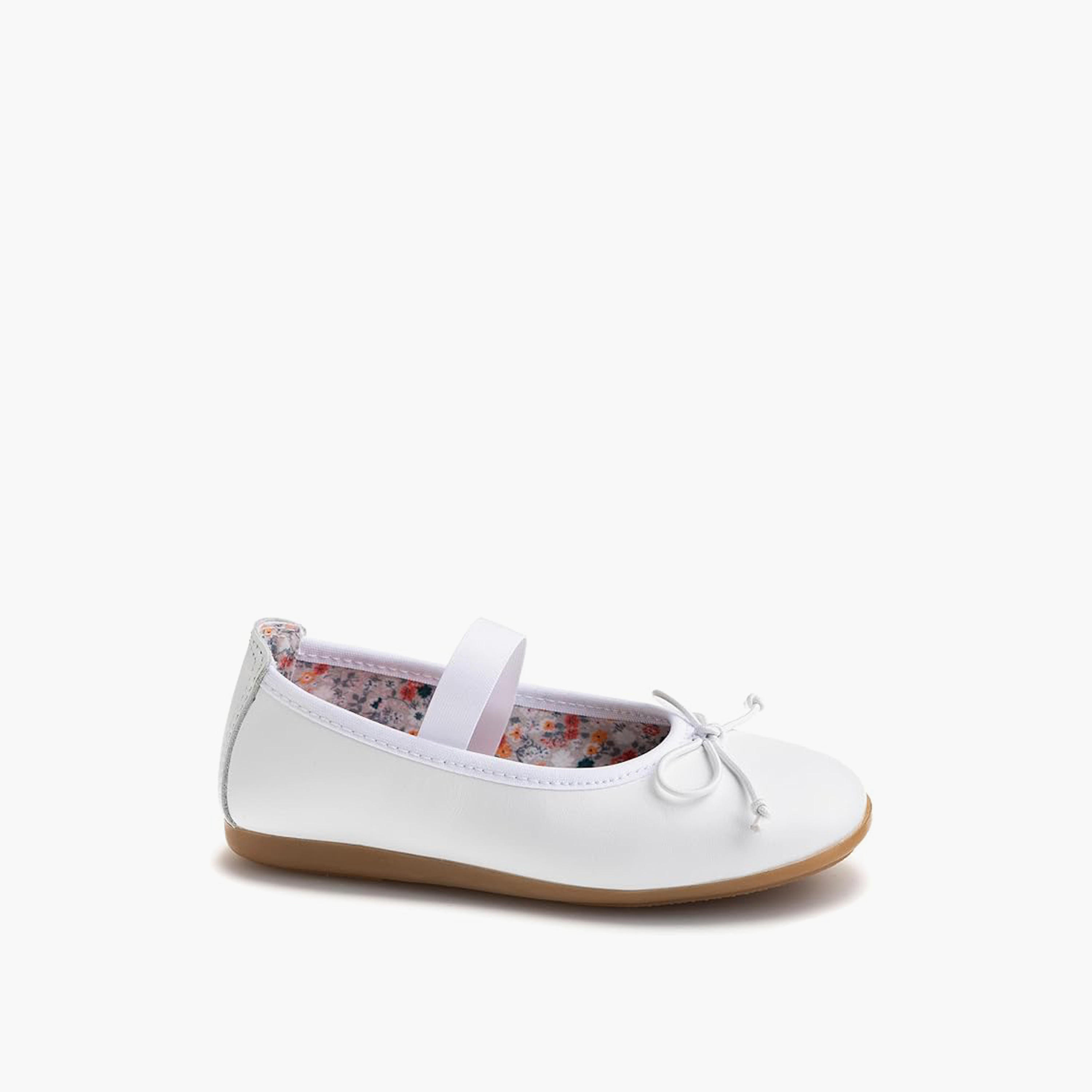 حذاء باليرينا بإغلاق شريط مطاطي وزينة فيونكة للبنات من بابلوسكي - 357900-girls-shoes-ballerinas-image-1