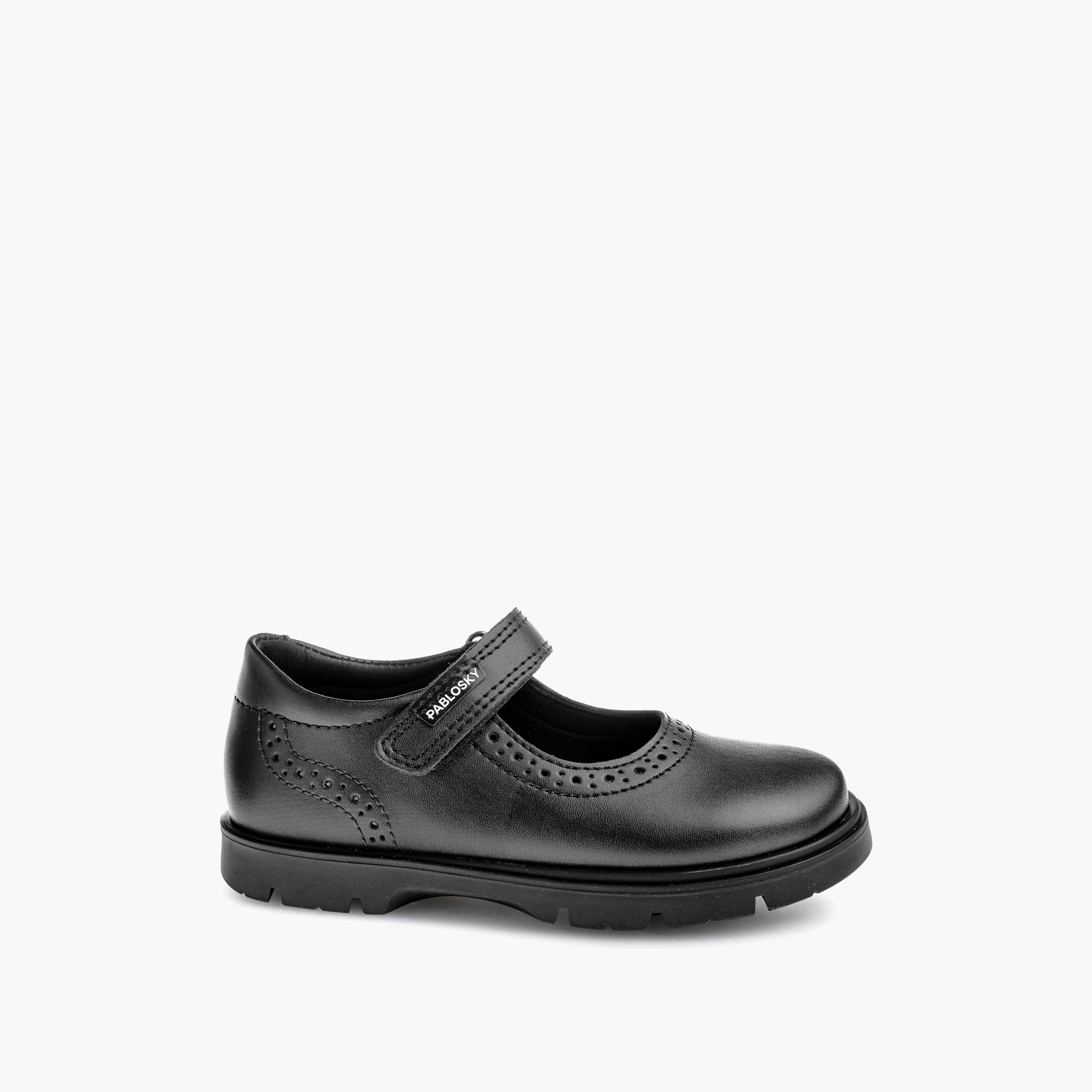 حذاء ماري جين مدرسي بشريط إغلاق لاصق وطبعات شعار للبنات من بابلوسكي - 360015-girls-shoes-maryjanes-image-1