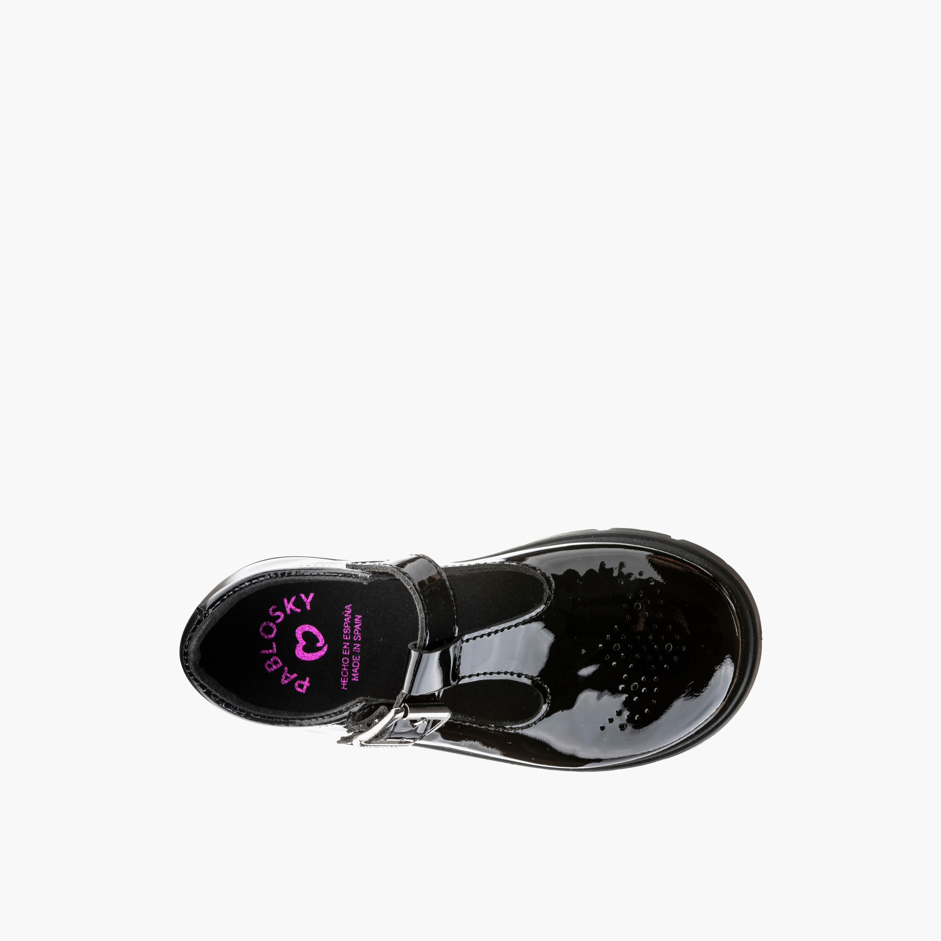 Pablosky Girls' Perforated School Shoes with Buckle Closure - 360119-Y-girls-shoes-schoolshoes-image-4