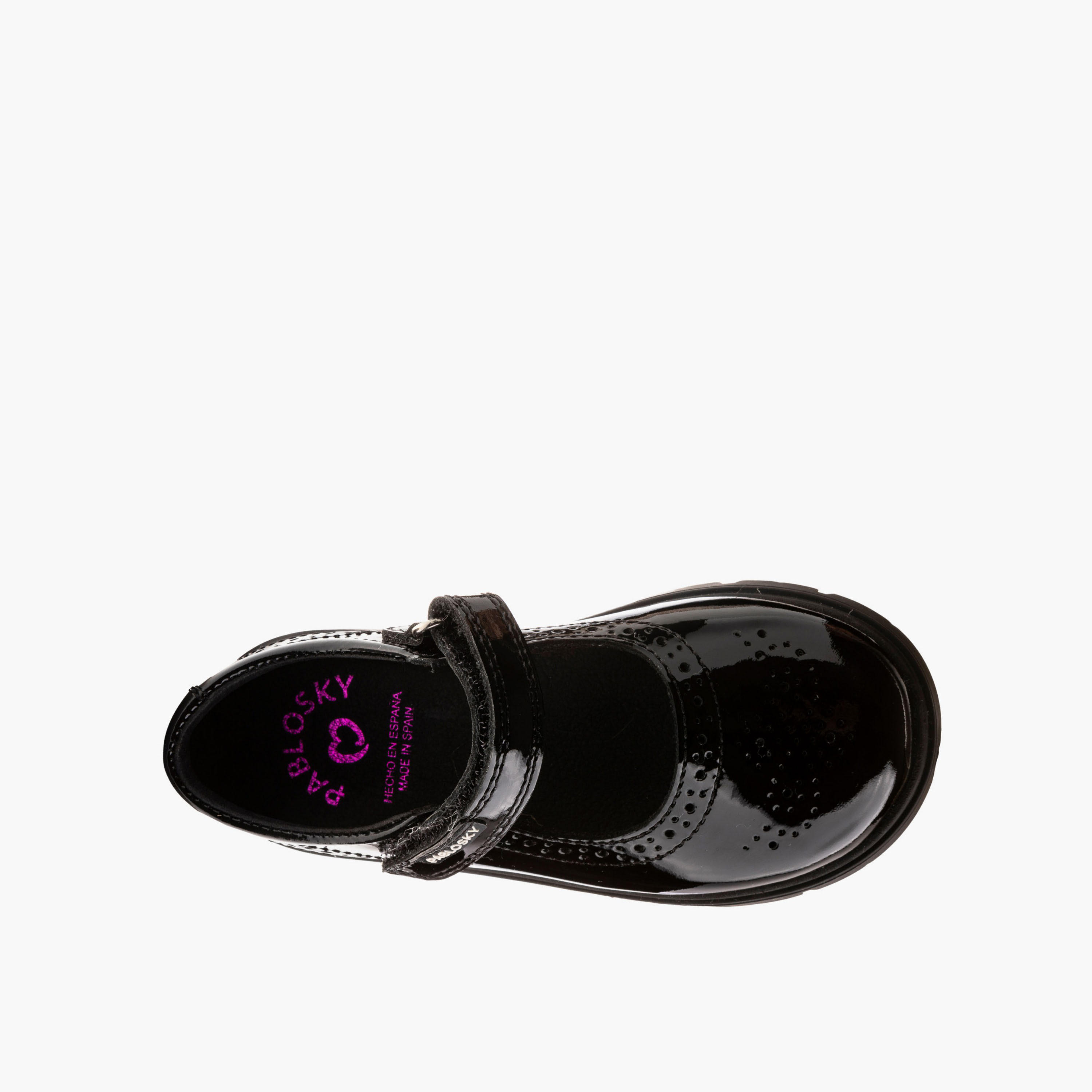 Pablosky Girls Leather Hook & Loop School Shoes-girls-shoes-schoolshoes-image-3