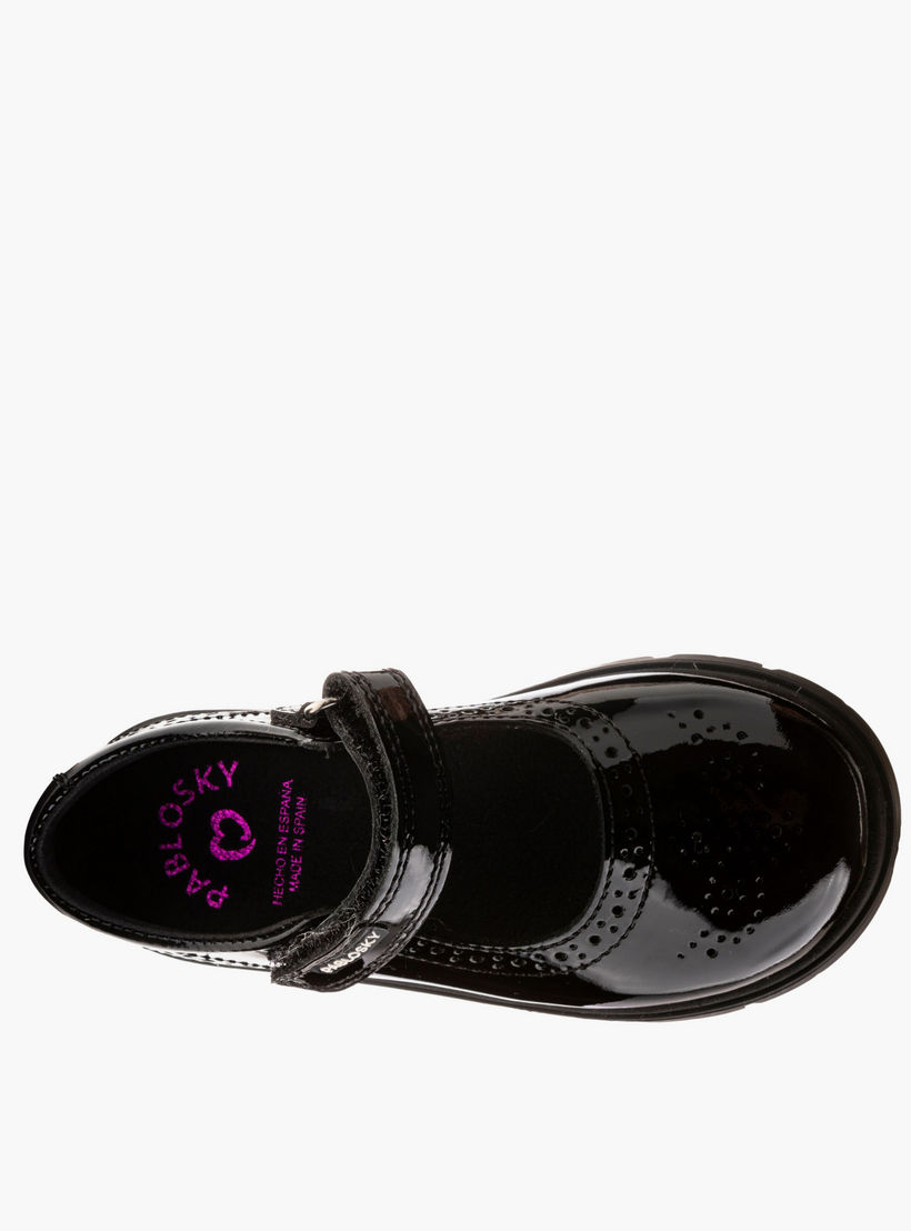 Pablosky Girls Leather Hook & Loop School Shoes-girls-shoes-schoolshoes-image-3