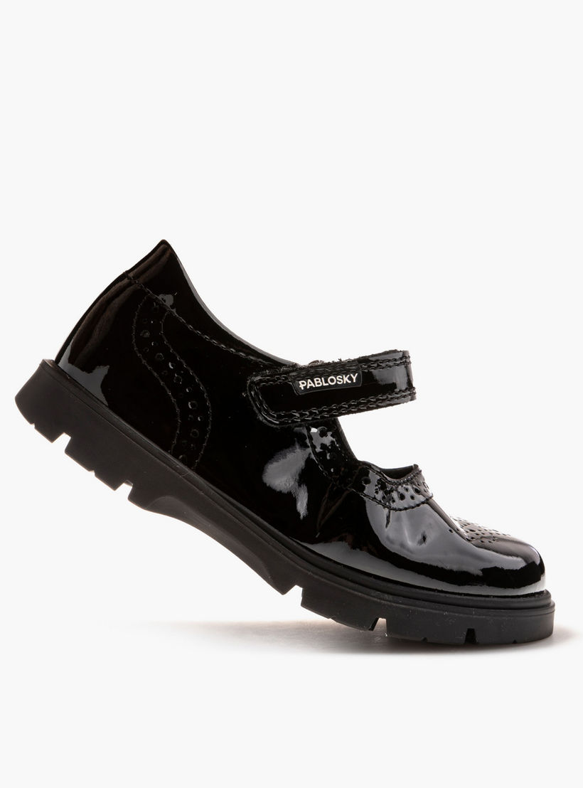 Pablosky Girls Leather Hook & Loop School Shoes-girls-shoes-schoolshoes-image-4