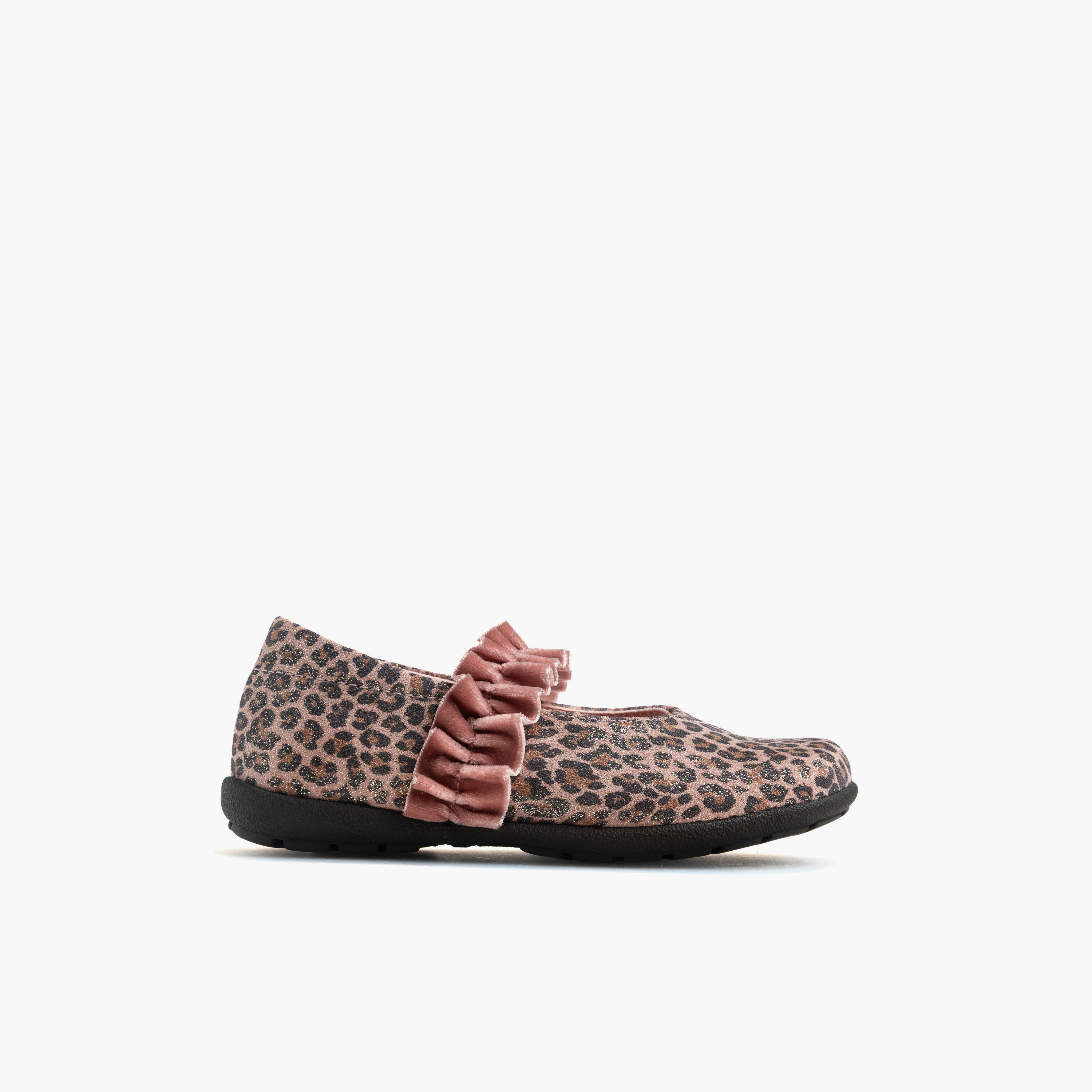 حذاء باليرينا بطبعات حيوانات وشريط مطاطي مزين بكشكش من بابلوفسكي-baby-girls-shoes-closedshoes-image-1