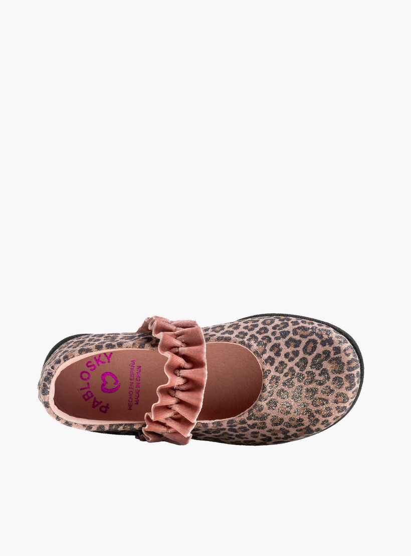 حذاء باليرينا بطبعات حيوانات وشريط مطاطي مزين بكشكش من بابلوفسكي-baby-girls-shoes-closedshoes-image-3