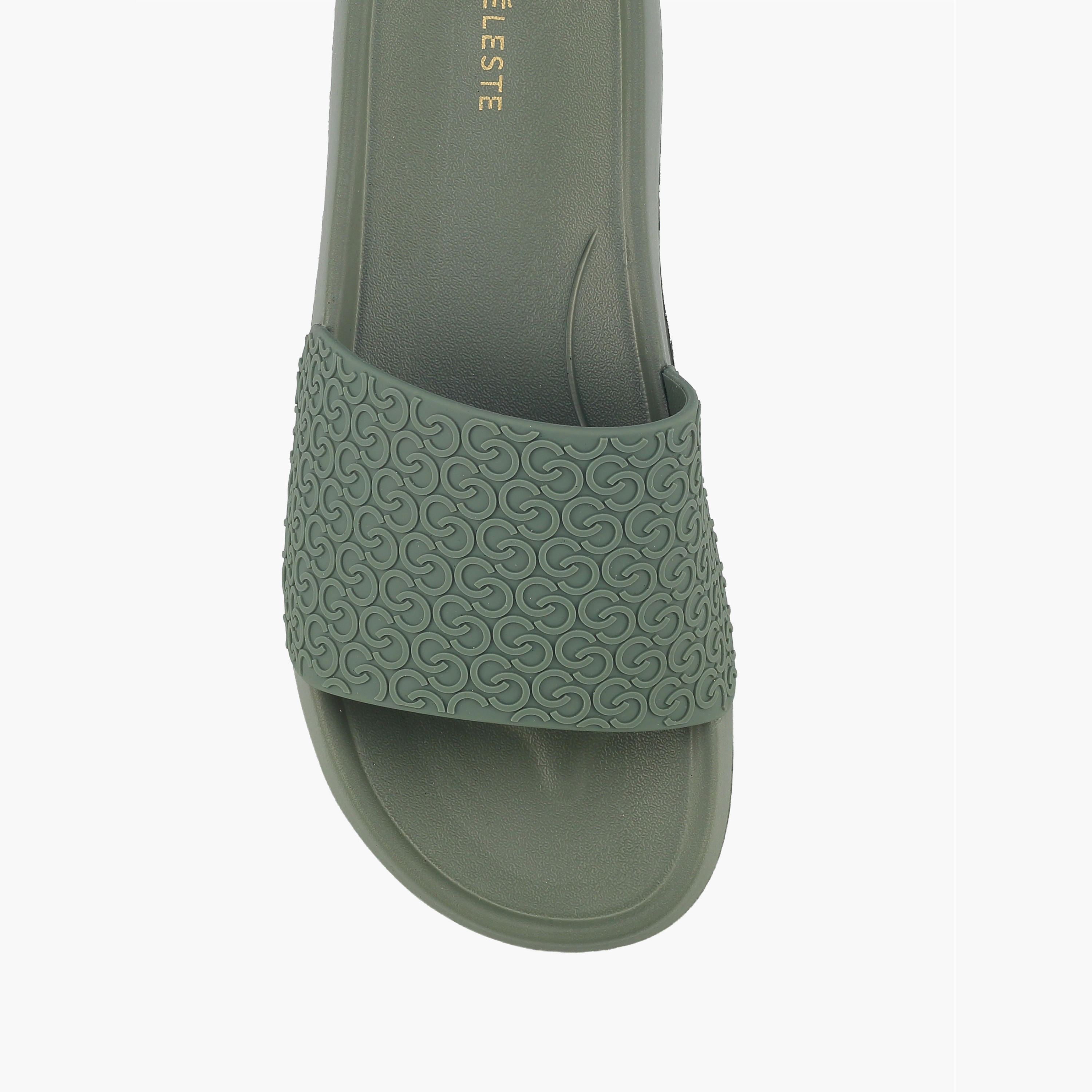 Celeste Women Monogram Textured Slides-women-shoes-flipflopsandslides-image-3