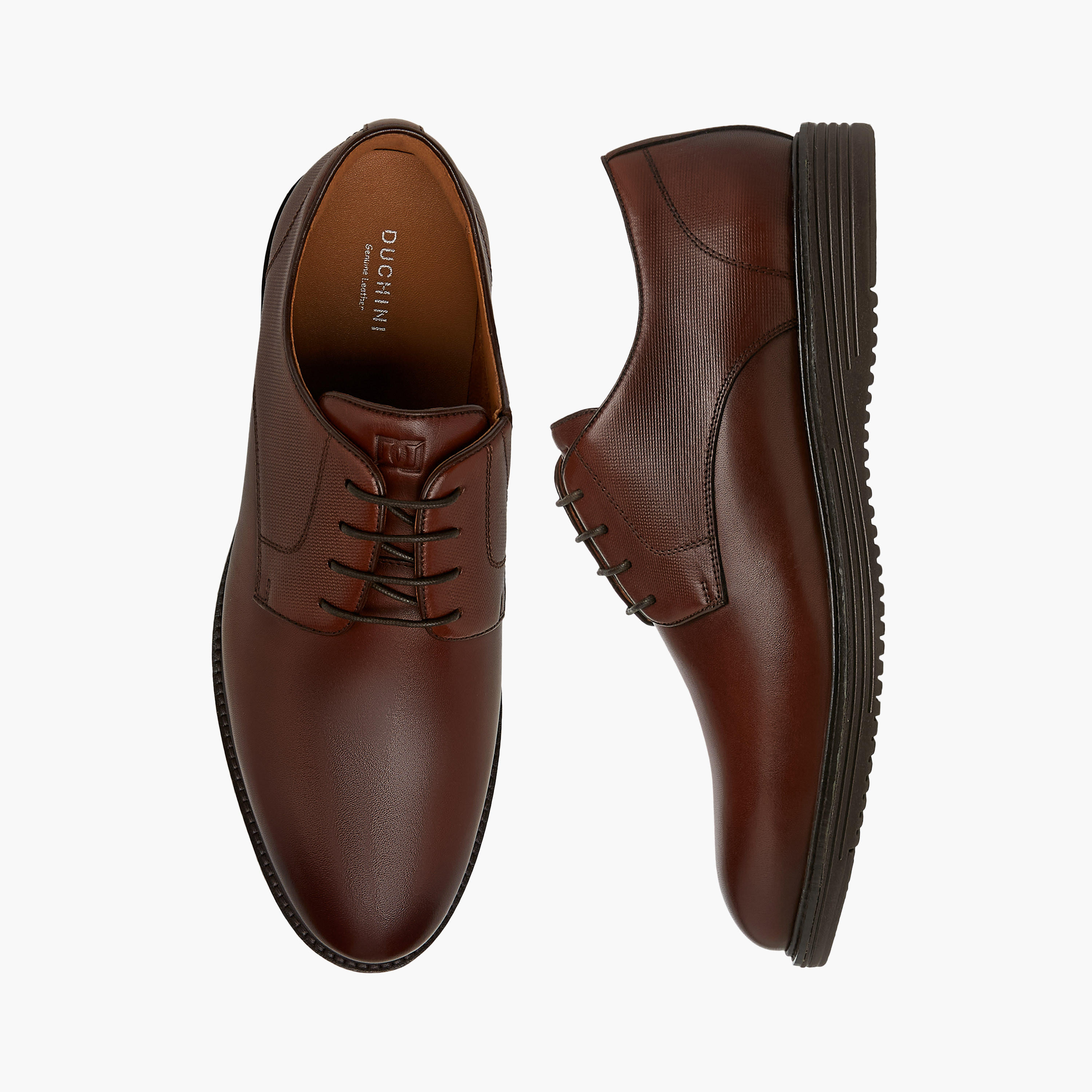 Duchini Men Genuine Leather Lace-Up Derby Shoes-men-shoes-formalshoes-image-1