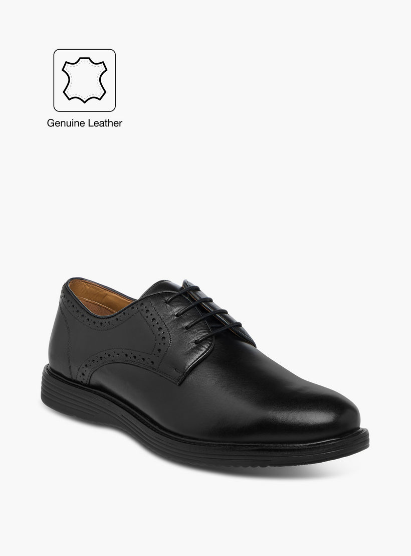 Duchini Men's Leather Perforated Lace-Up Derby Shoes-men-shoes-formalshoes-image-2