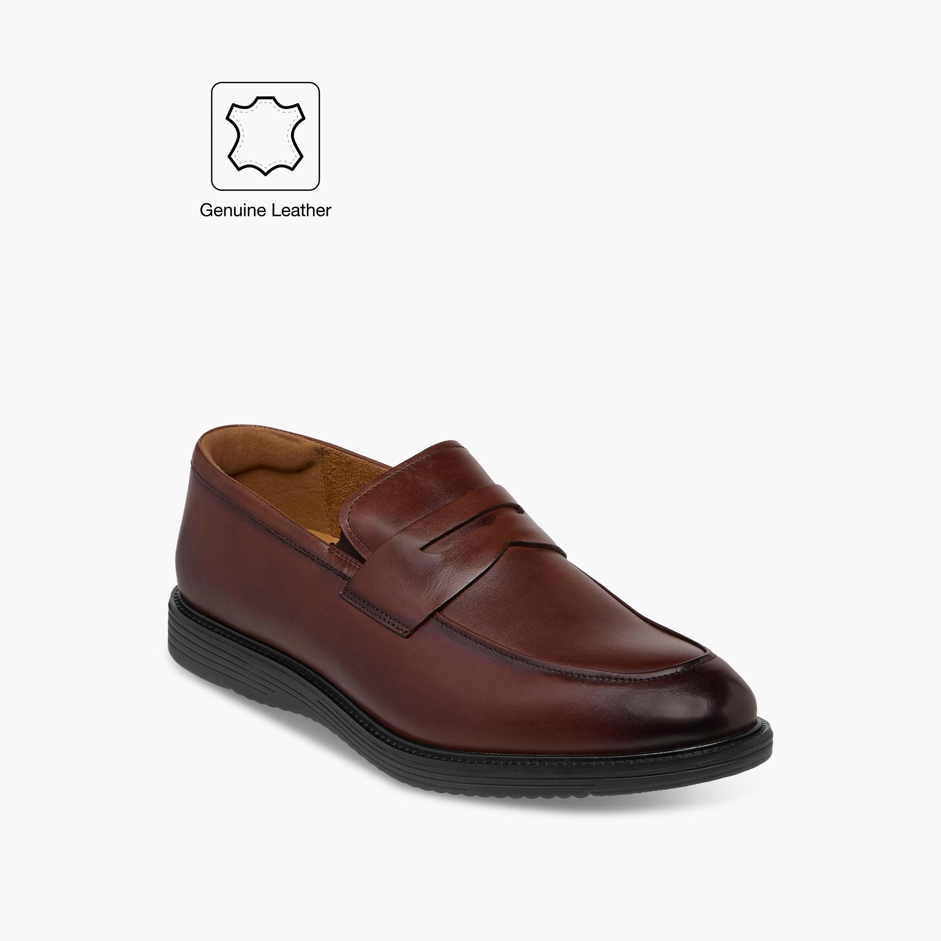 Duchini Men's Leather Cutout Accent Loafers-men-shoes-formalshoes-image-2