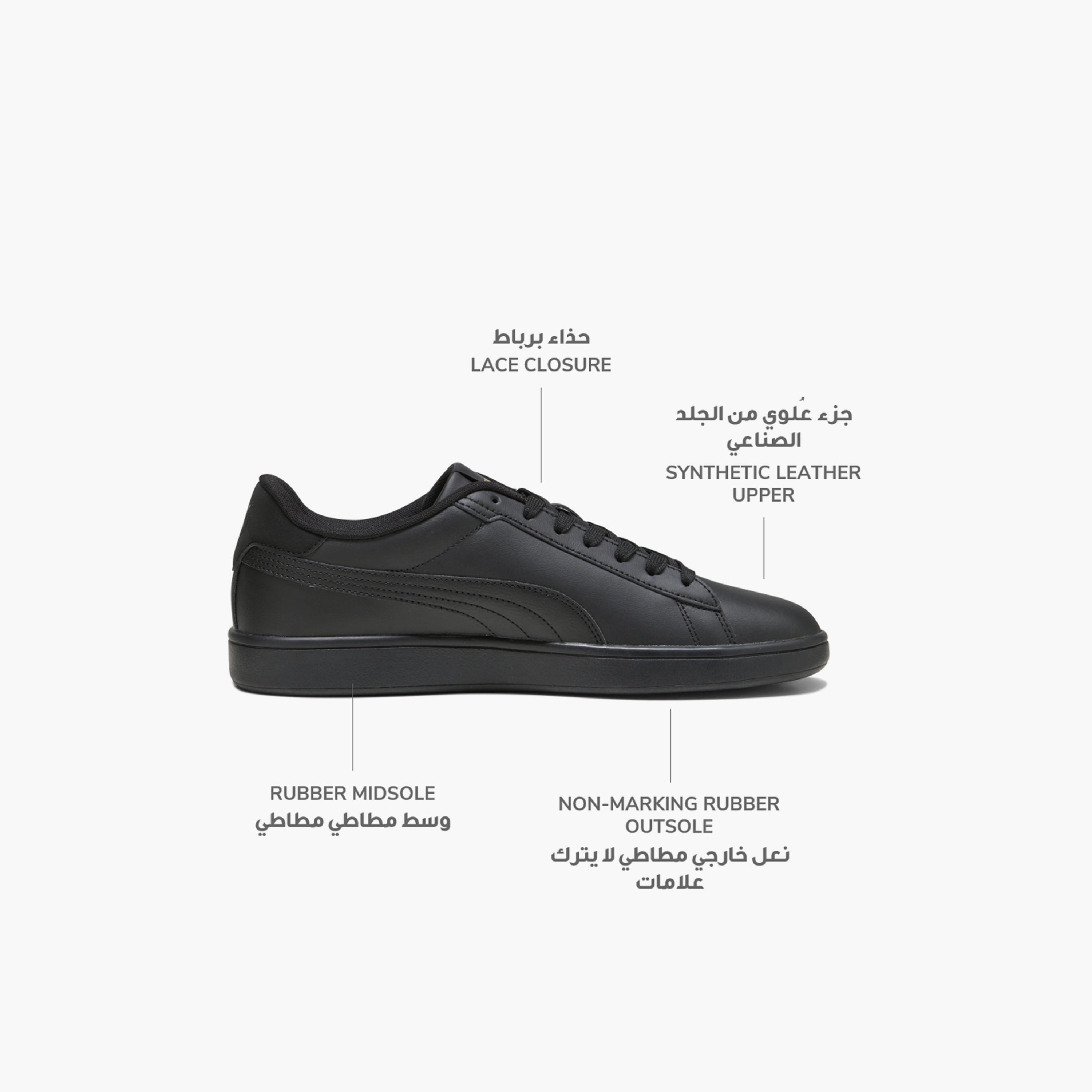 Puma Men Smash 3.0 L Lace-Up Leather Low Ankle Sneakers-sports-men-shoes-image-2