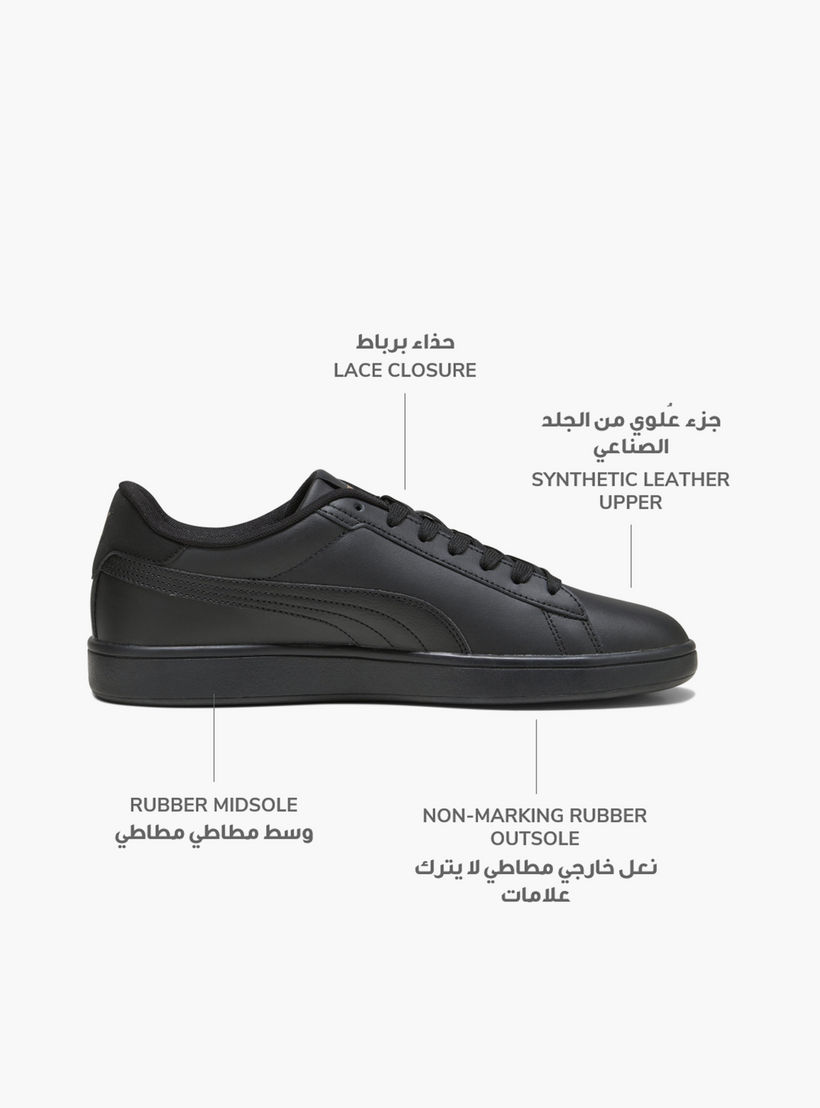 Puma Men Smash 3.0 L Lace-Up Leather Low Ankle Sneakers-sports-men-shoes-image-2