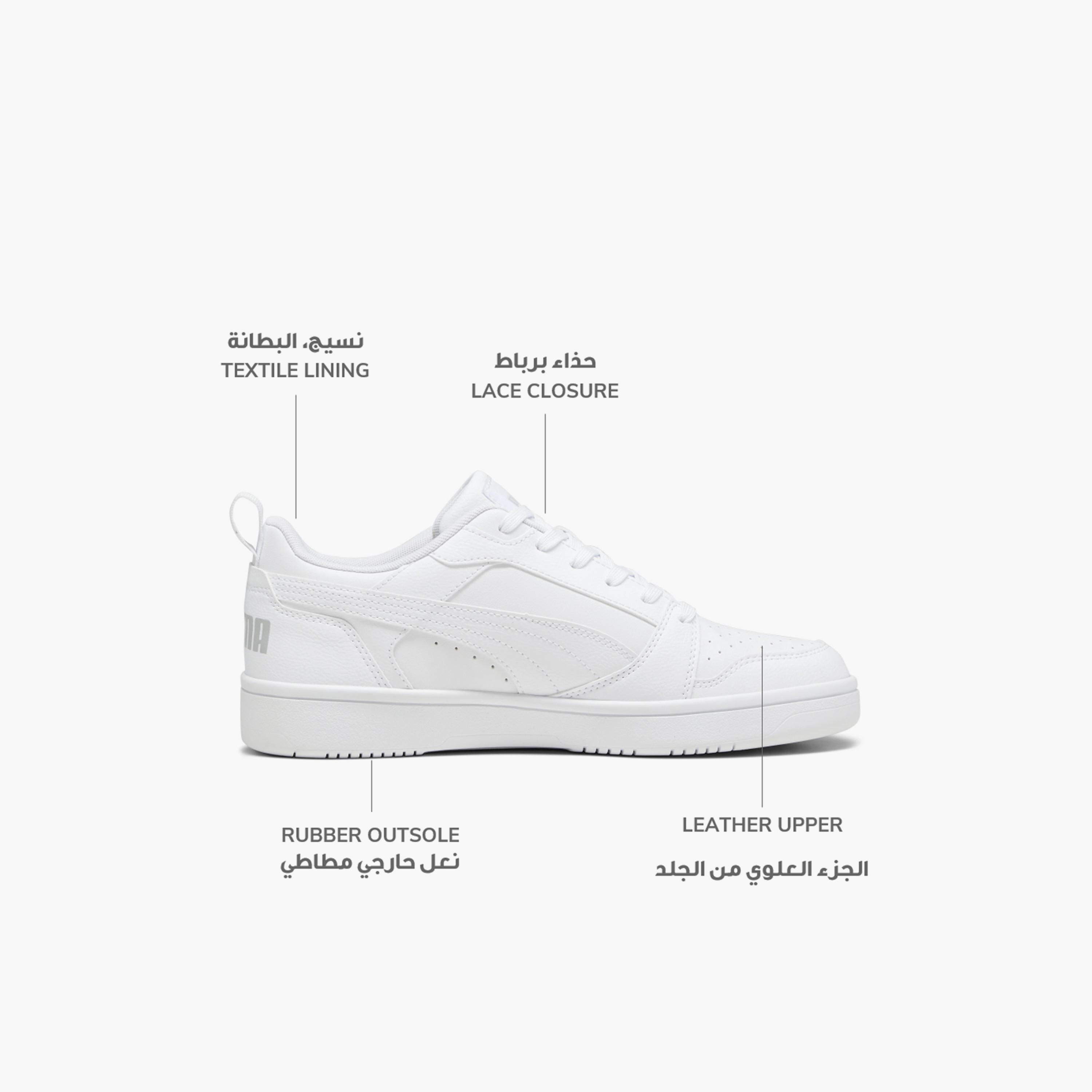 Puma Men Rebound V6 Lace-Up Low Ankle Sneakers-sports-men-shoes-image-2