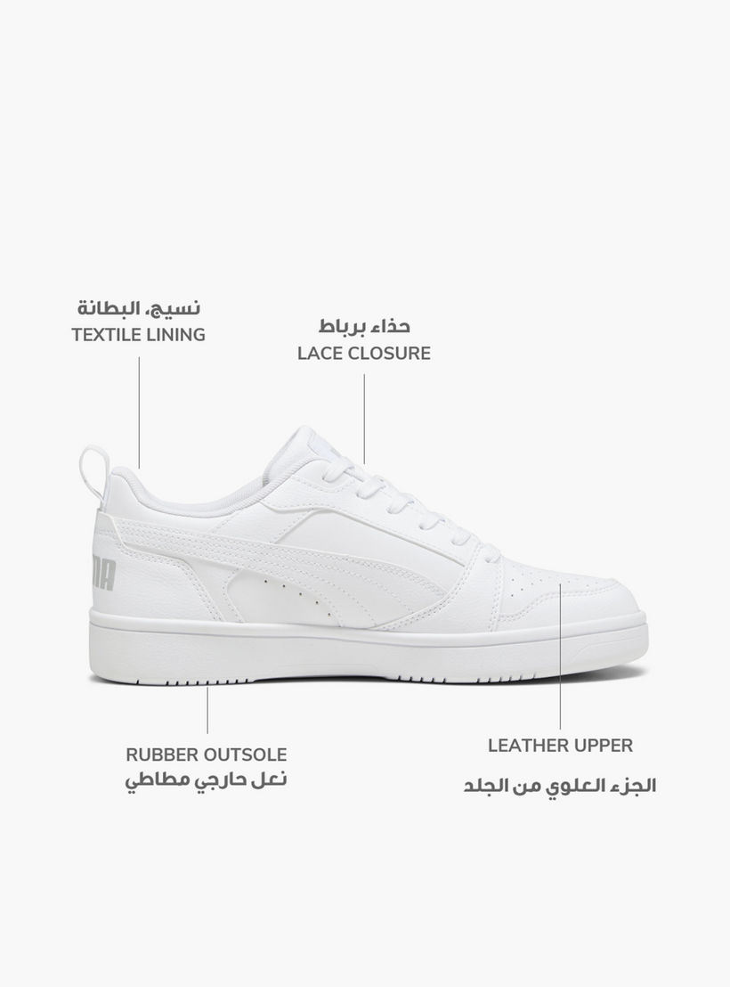 Puma Men Rebound V6 Lace-Up Low Ankle Sneakers-sports-men-shoes-image-2