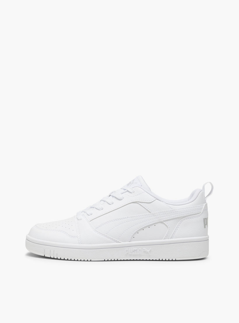 Puma Men Rebound V6 Lace-Up Low Ankle Sneakers-sports-men-shoes-image-3