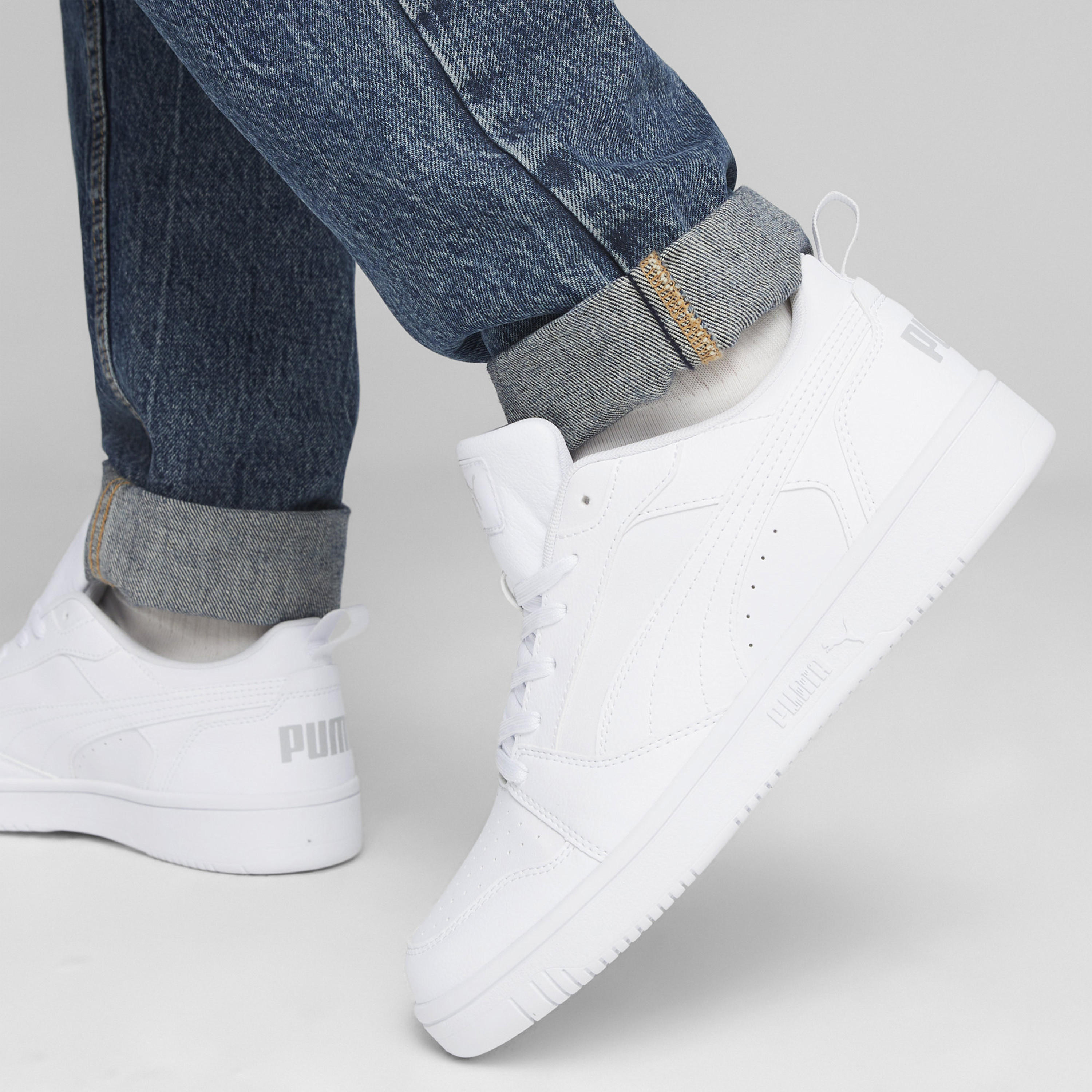 Puma Men Rebound V6 Lace-Up Low Ankle Sneakers-sports-men-shoes-image-7
