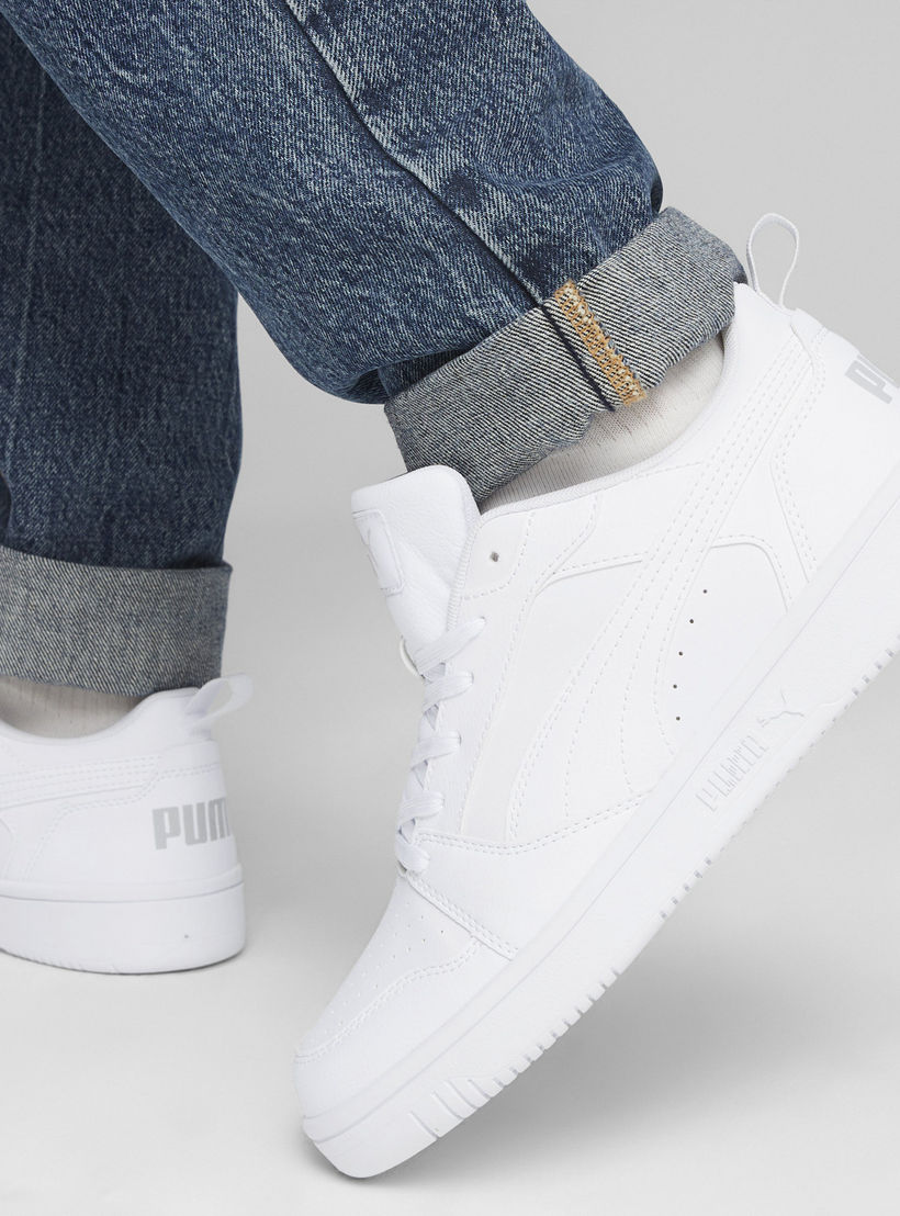 Puma Men Rebound V6 Lace-Up Low Ankle Sneakers-sports-men-shoes-image-7
