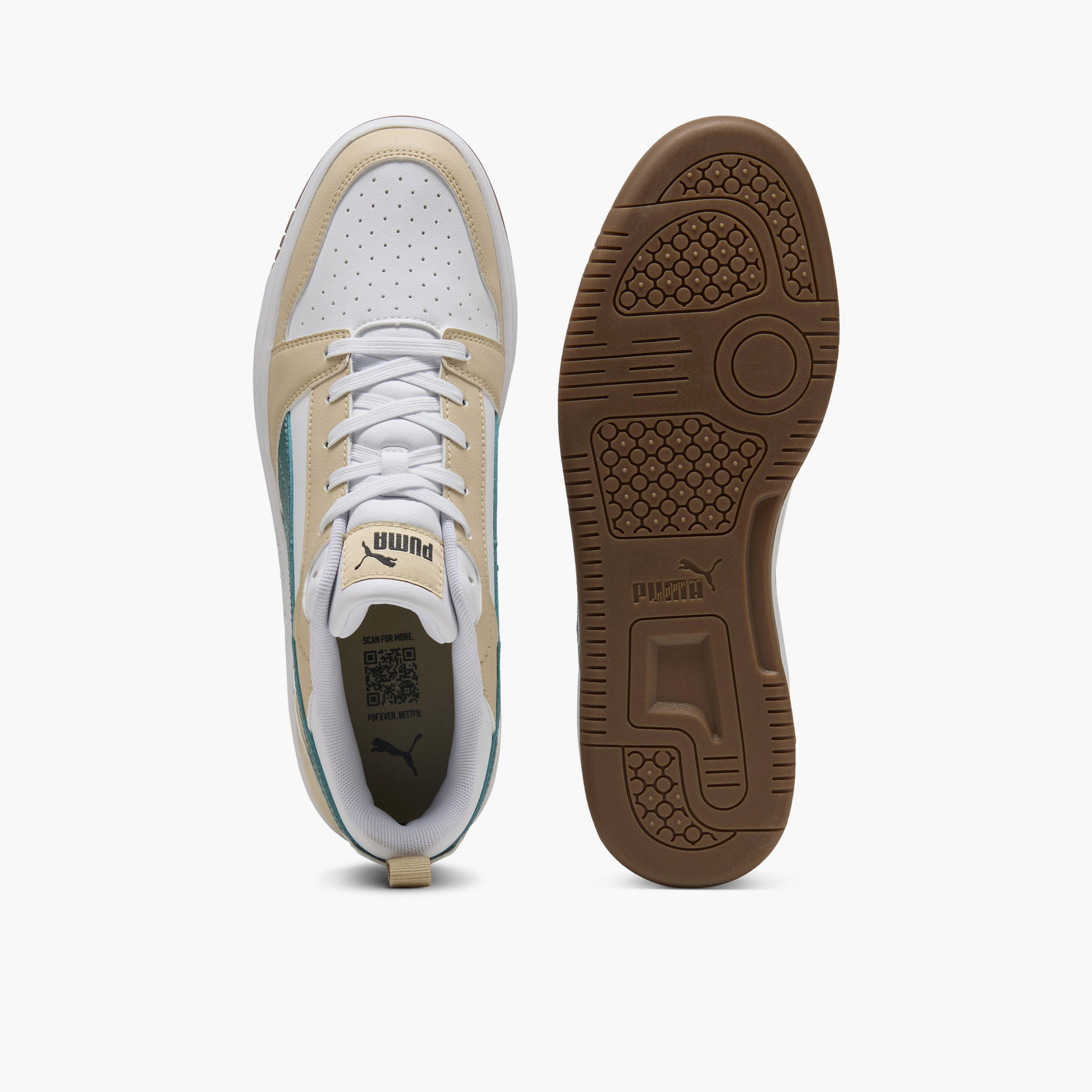 Puma Men Rebound v6 Lace-Up Low Ankle Sneakers-sports-men-shoes-image-4