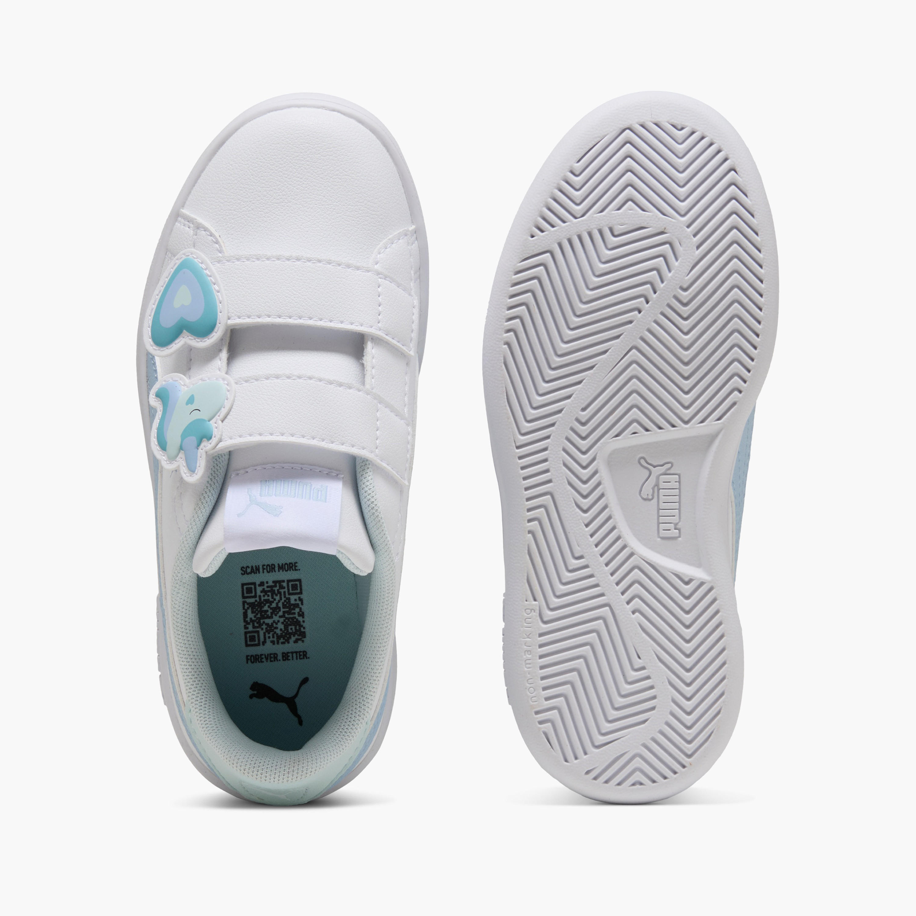 Puma Kids Smash 3.0 Badges Hook & Loop Ankle Sneakers-girls-shoes-sneakers-image-4