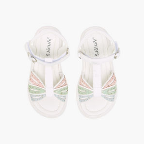 Juniors Girls Glitter Embellished Sandals-girls-shoes-image-1