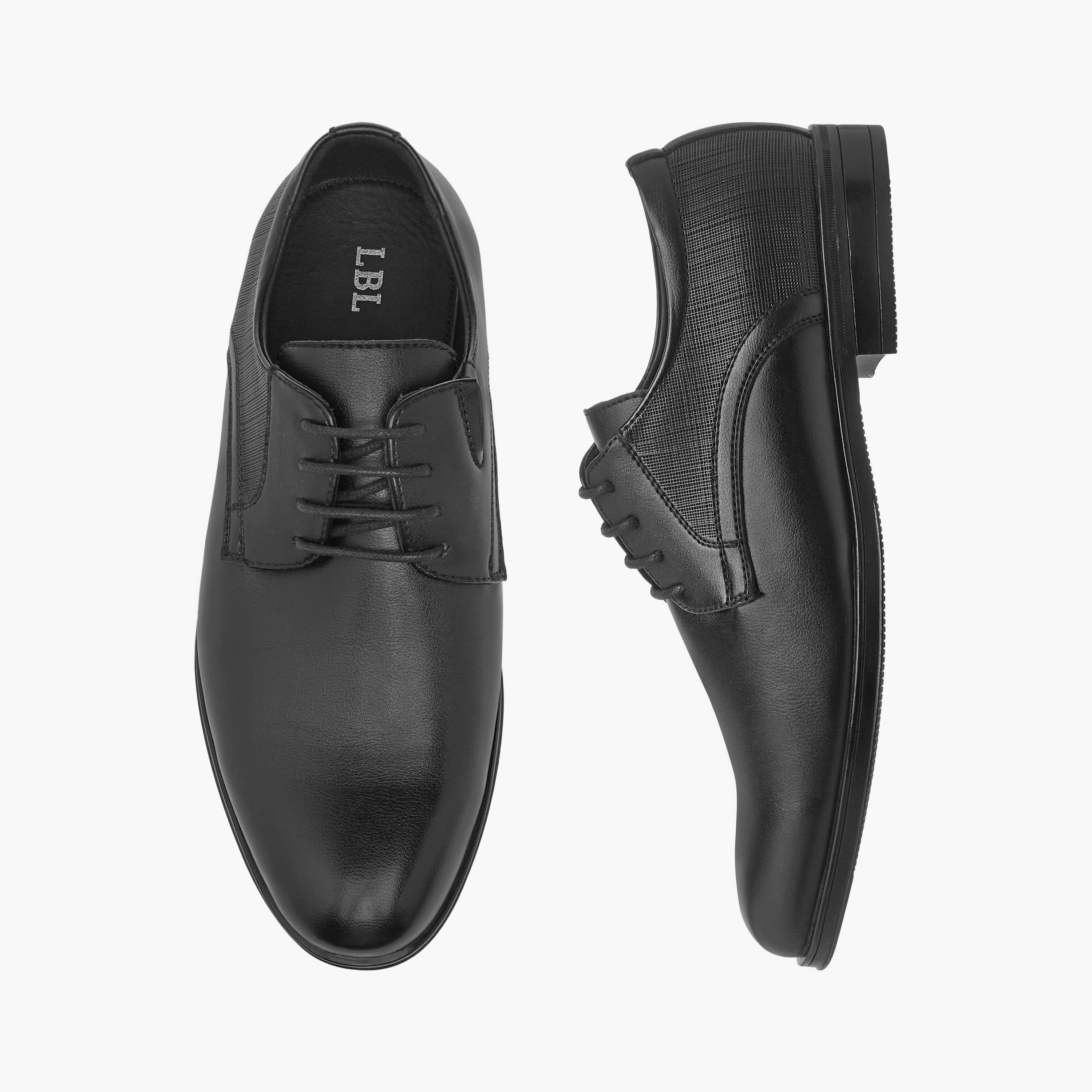 LBL by Shoexpress Textured Derby Shoes with Lace-Up Closure-men-shoes-formalshoes-image-1
