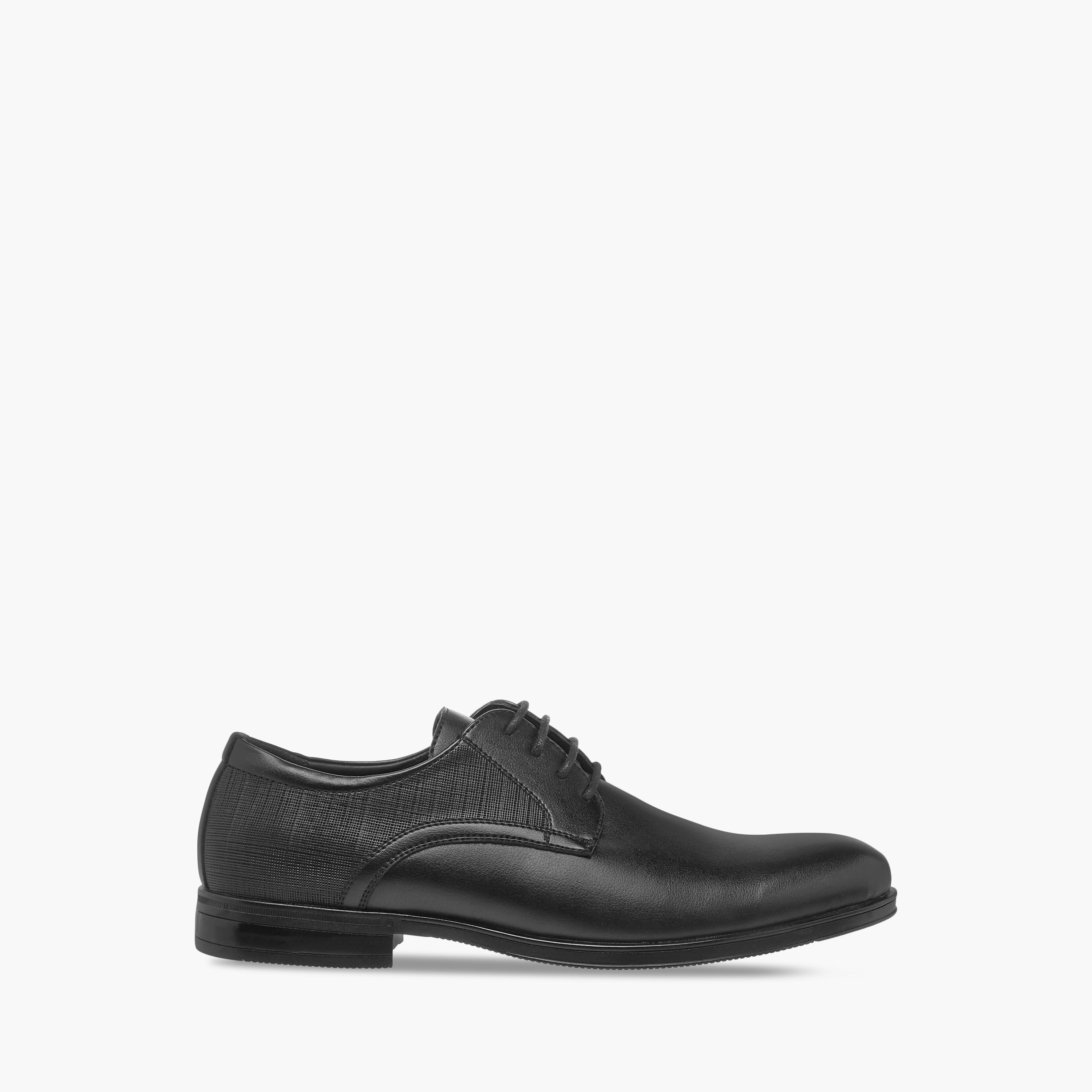 LBL by Shoexpress Textured Derby Shoes with Lace-Up Closure-men-shoes-formalshoes-image-3