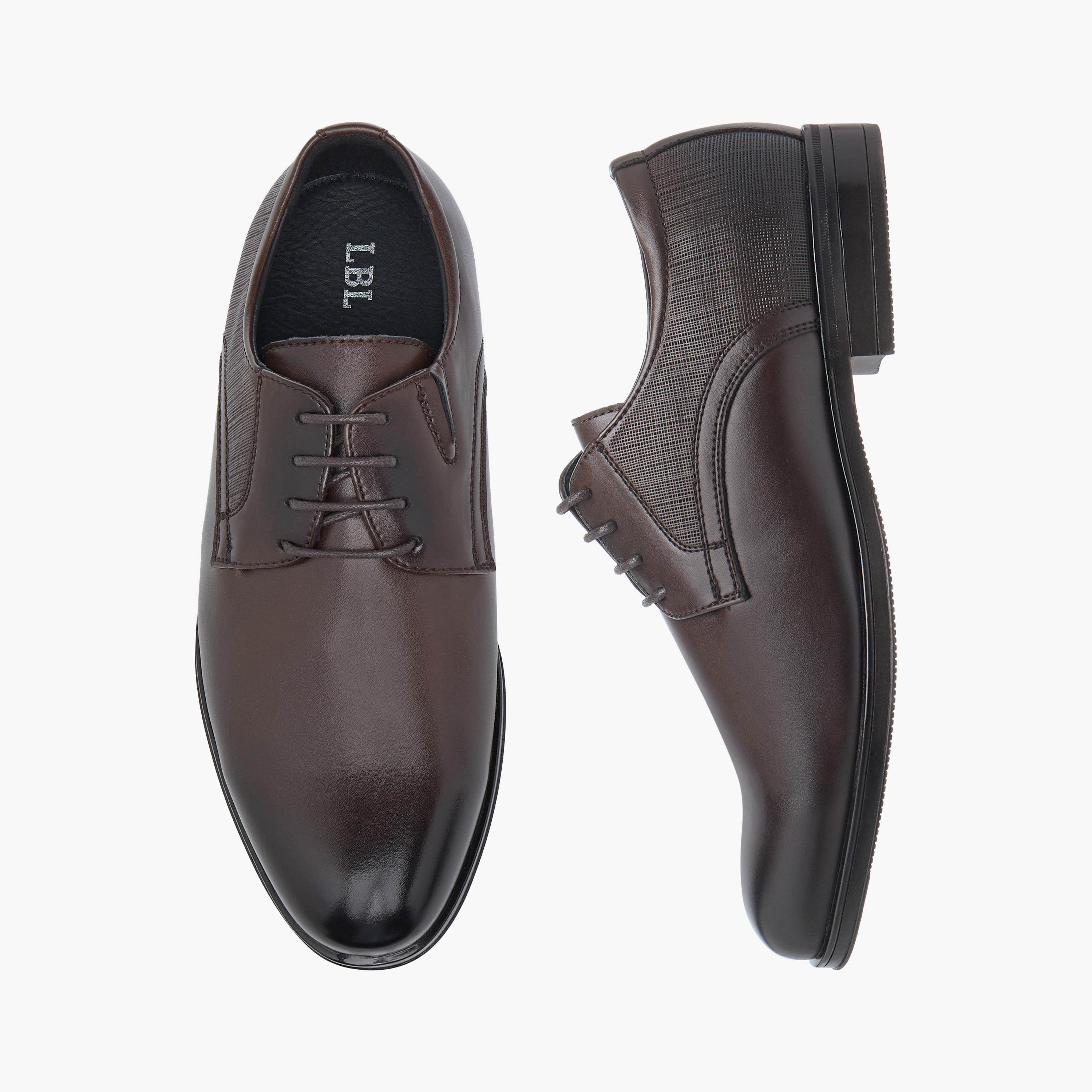 LBL by Shoexpress Textured Derby Shoes with Lace-Up Closure-men-shoes-formalshoes-image-1