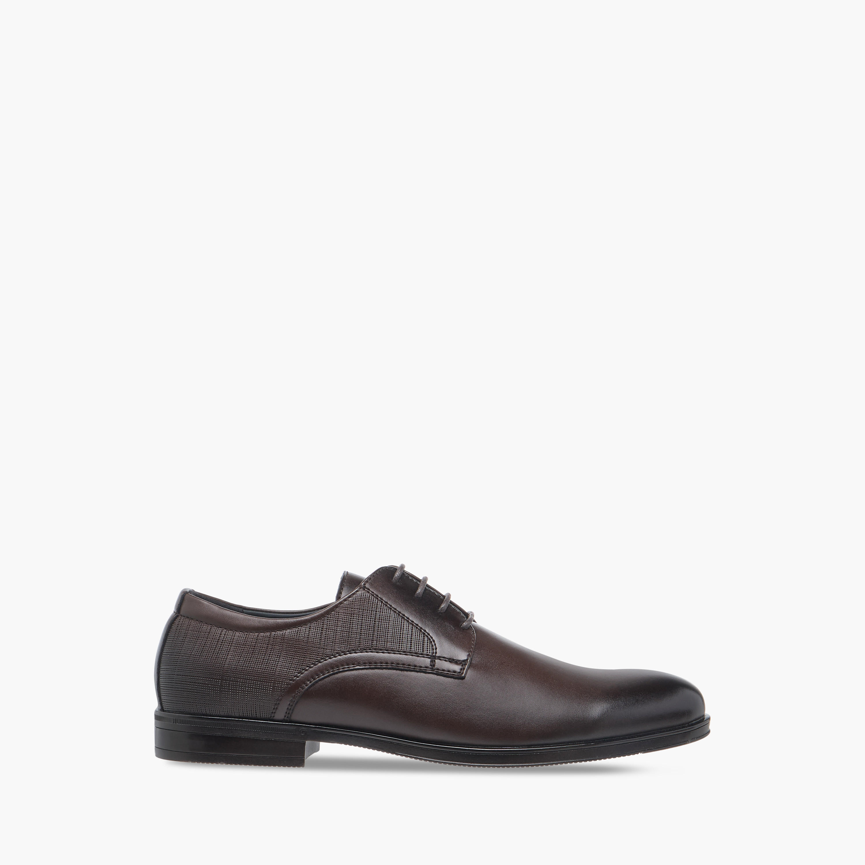 LBL by Shoexpress Textured Derby Shoes with Lace-Up Closure-men-shoes-formalshoes-image-3