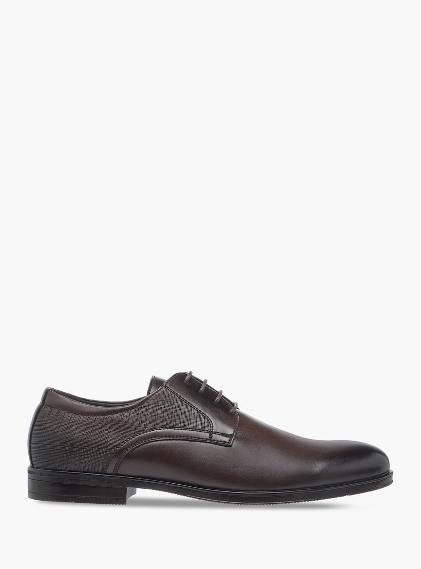 LBL by Shoexpress Textured Derby Shoes with Lace-Up Closure-men-shoes-formalshoes-image-3