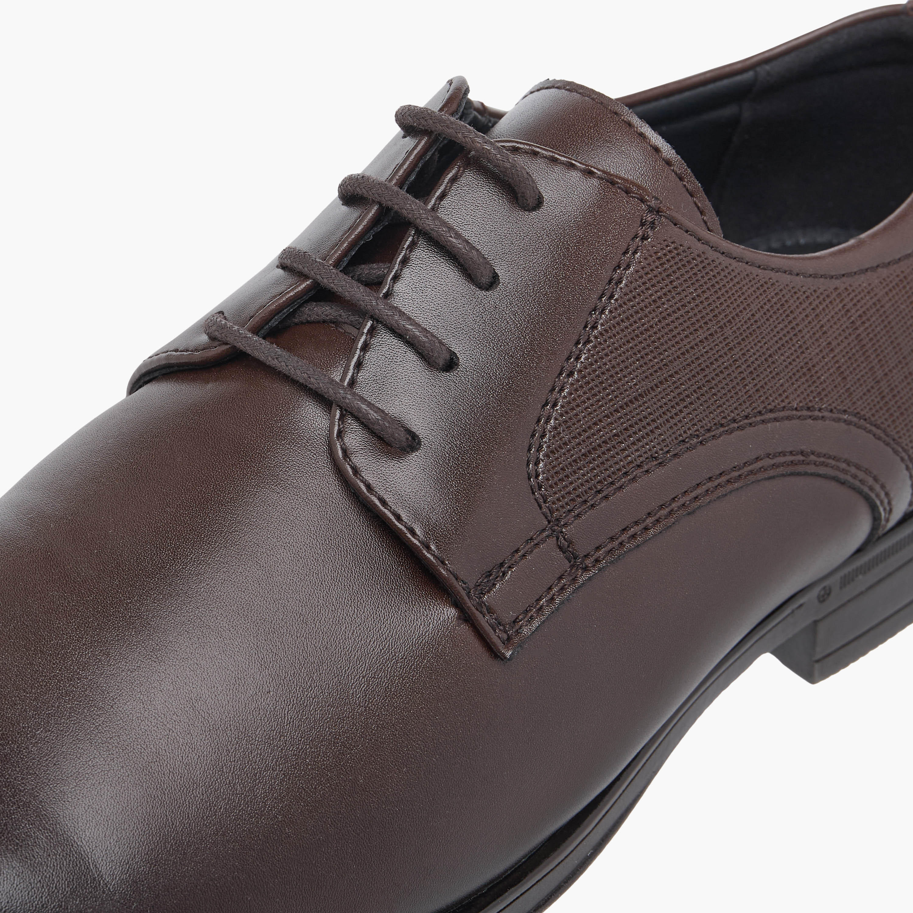 LBL by Shoexpress Textured Derby Shoes with Lace-Up Closure-men-shoes-formalshoes-image-4