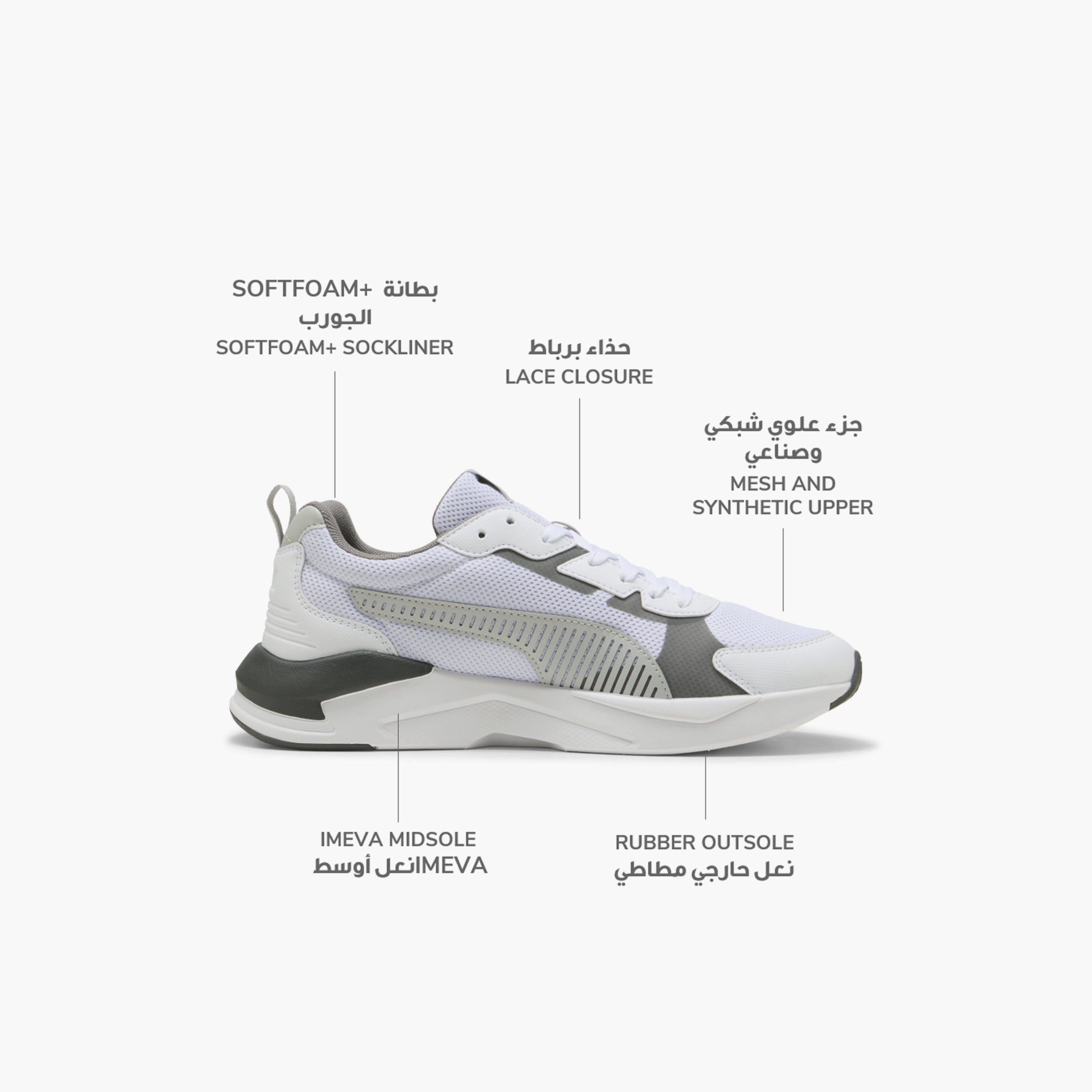 حذاء سنيكرز بكاحل منخفض ورباط إغلاق أكس- راي 3 أل تي للرجال من بوما-sports-men-shoes-image-2