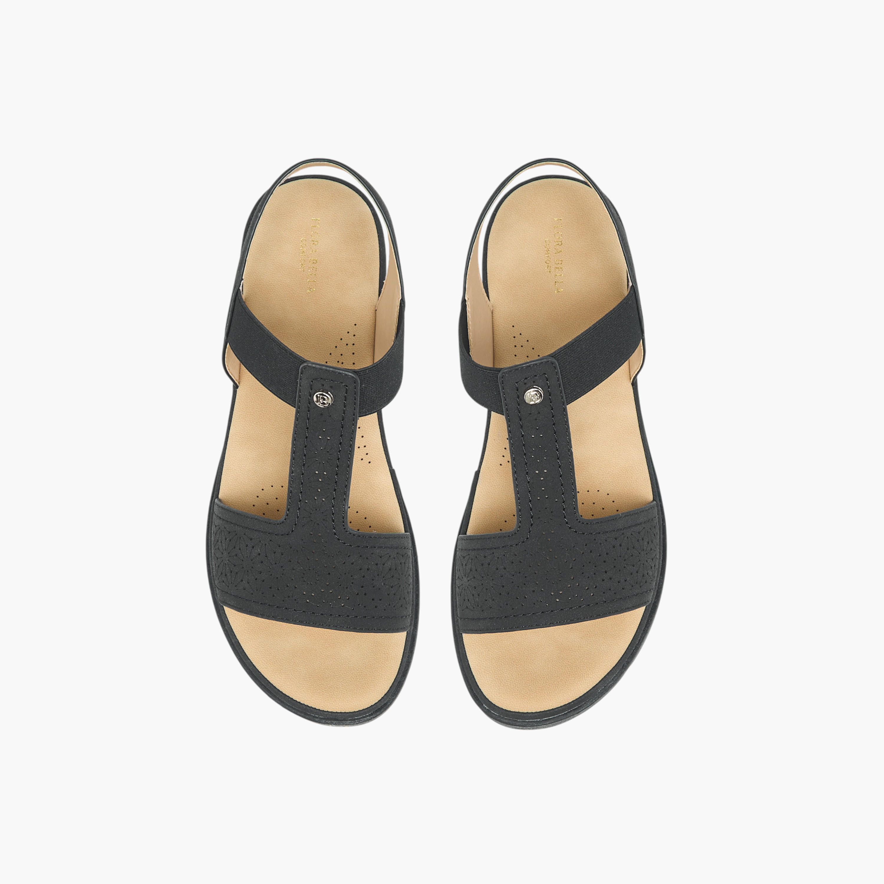صندل بحزام خلفي وتفاصيل مفرغة من فلورا بيلا-women-shoes-sandals-heeled-image-1