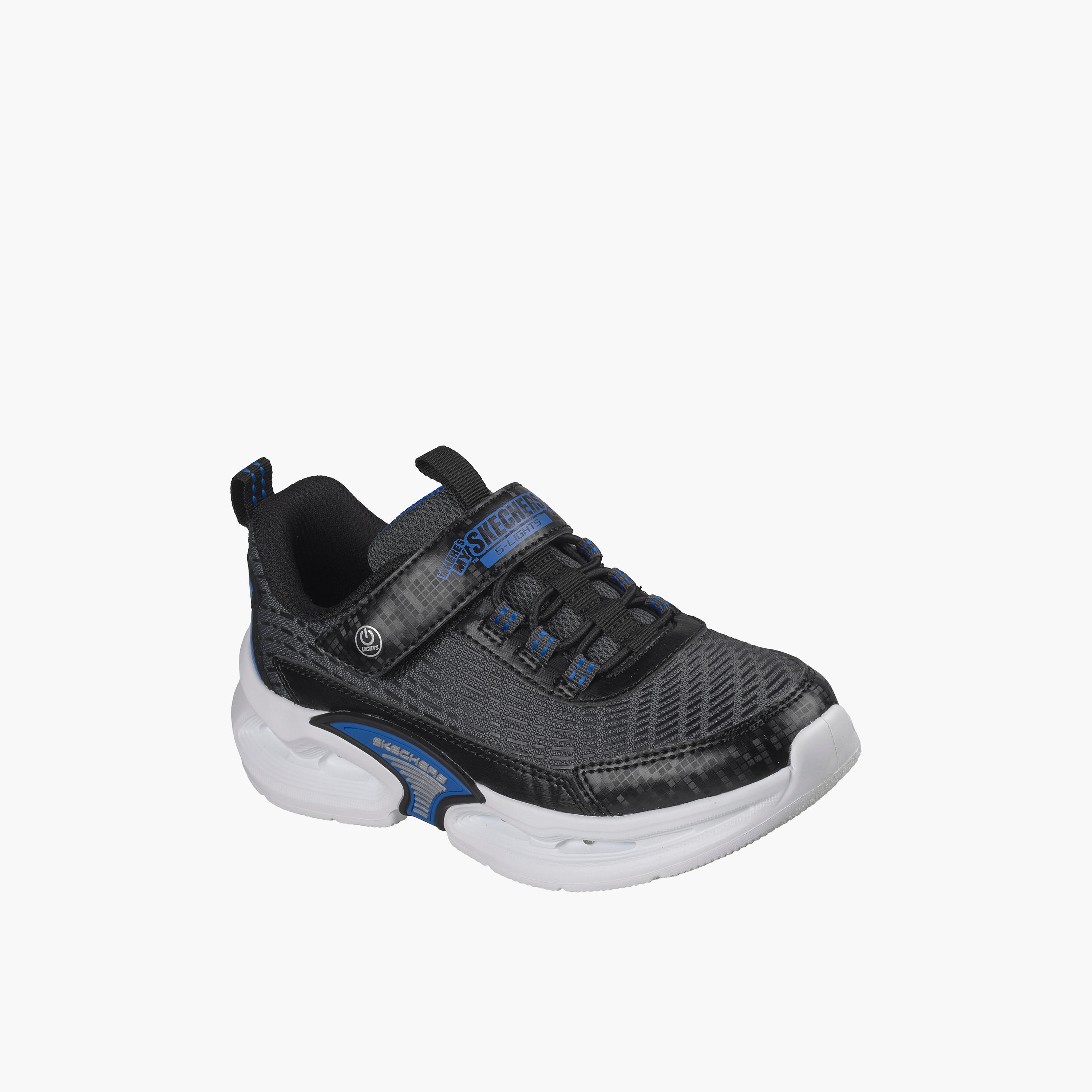 Skechers Boys KINETIC-LIGHTS Hook & Loop Light-Up Ankle Sneakers-sports-boys-shoes-image-1
