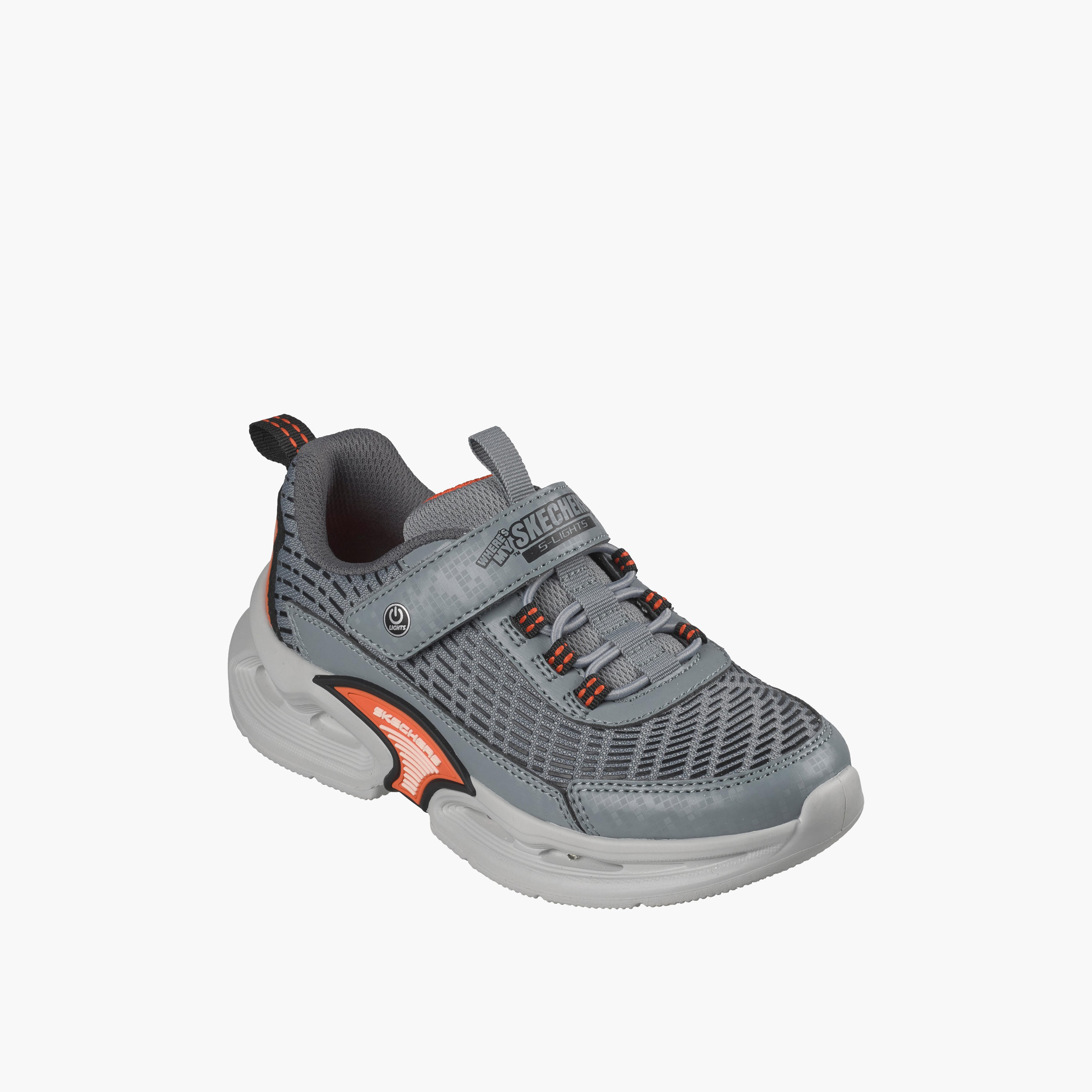 Skechers Boys KINETIC-LIGHTS Hook & Loop Light-Up Ankle Sneakers-sports-boys-shoes-image-1