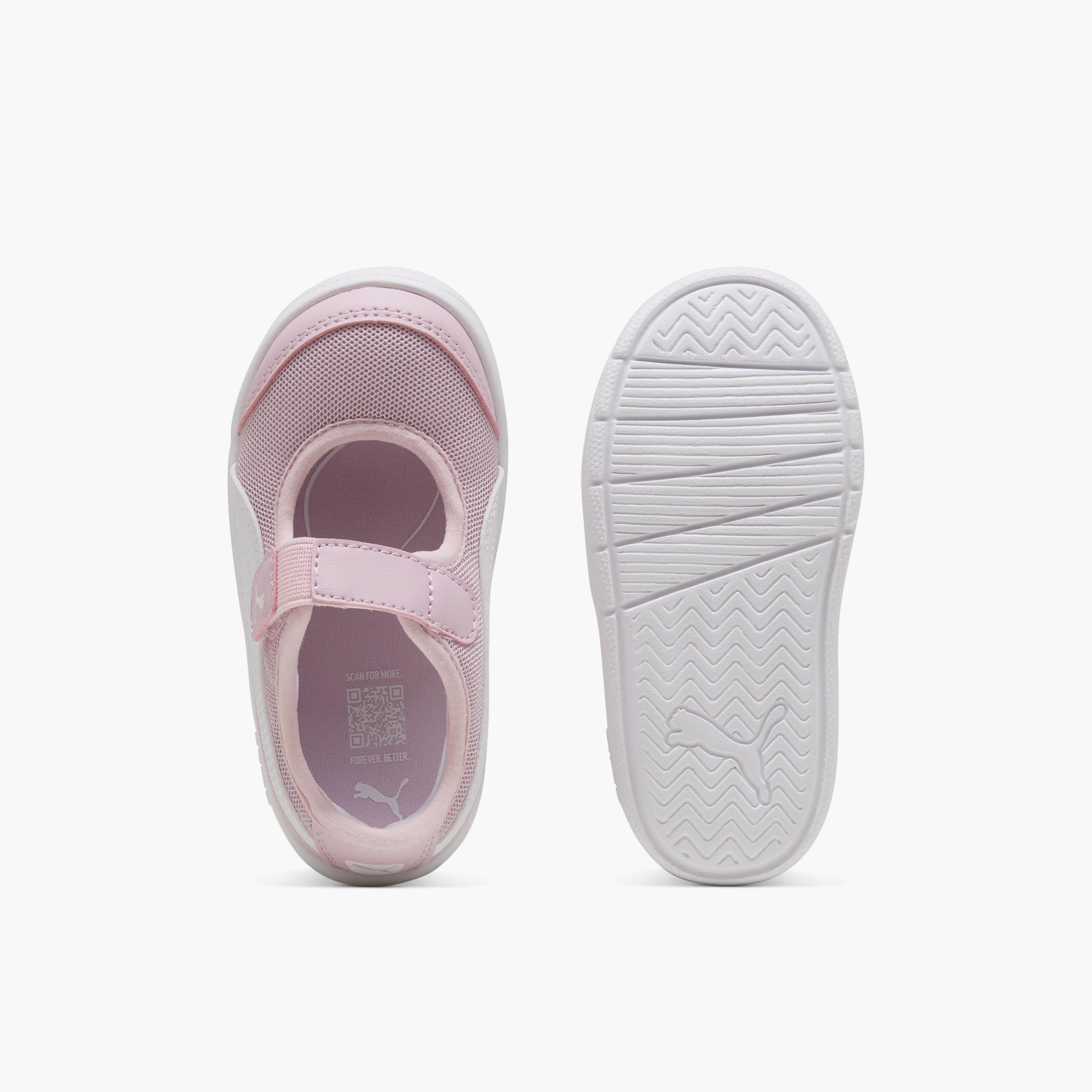 Puma Courtflex v3 Lina V Ankle Sneakers with Hook & Loop Closure-baby-girls-shoes-closedshoes-image-3