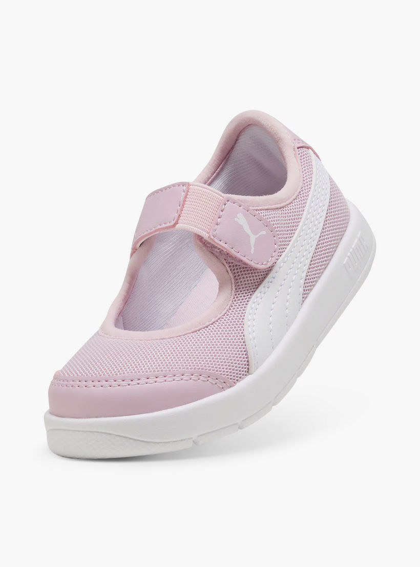 Puma Courtflex v3 Lina V Ankle Sneakers with Hook & Loop Closure-baby-girls-shoes-closedshoes-image-4