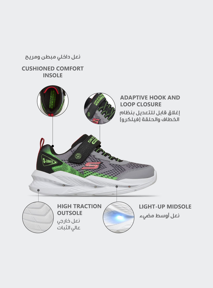 Skechers Boys Meteor-Lights 2.0 Hook & Loop Ankle Sneakers-boys-shoes-sneakers-image-2