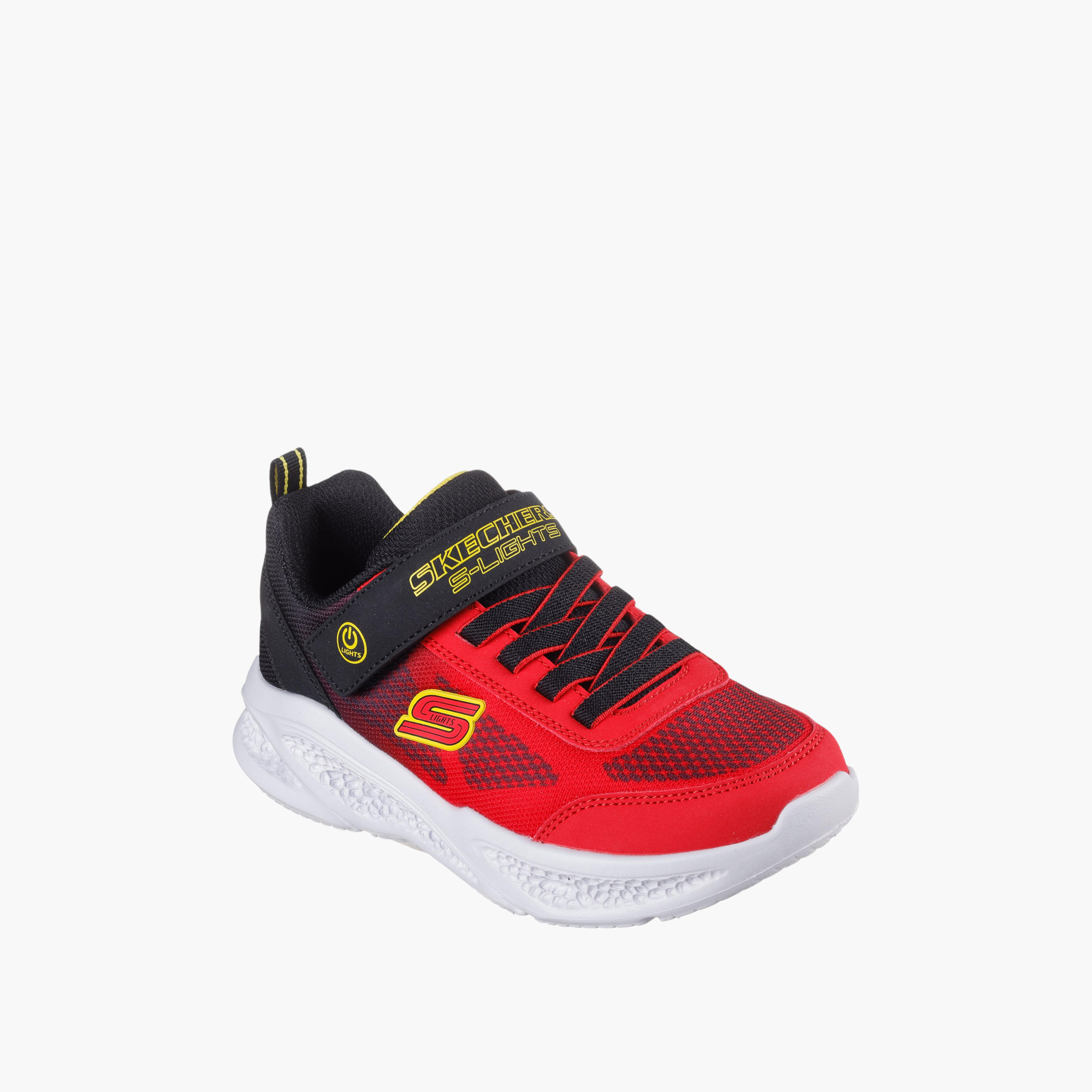 Skechers Boys'  METEORLIGHTS Light-Up Sports Shoes with Hook and Loop Closure - 401495L-RDBK-sports-boys-shoes-image-1